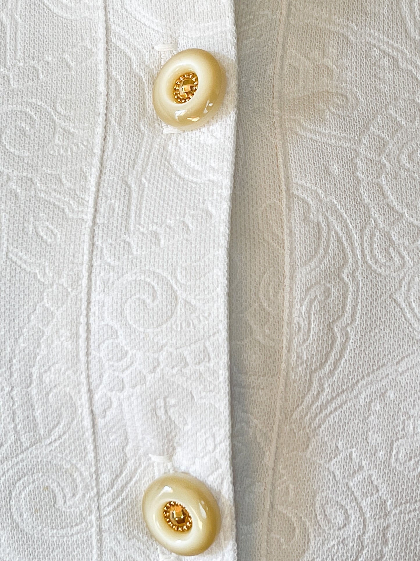 Robe Vintage Blanche en Jacquard - Style Années 60-70 - Taille 38