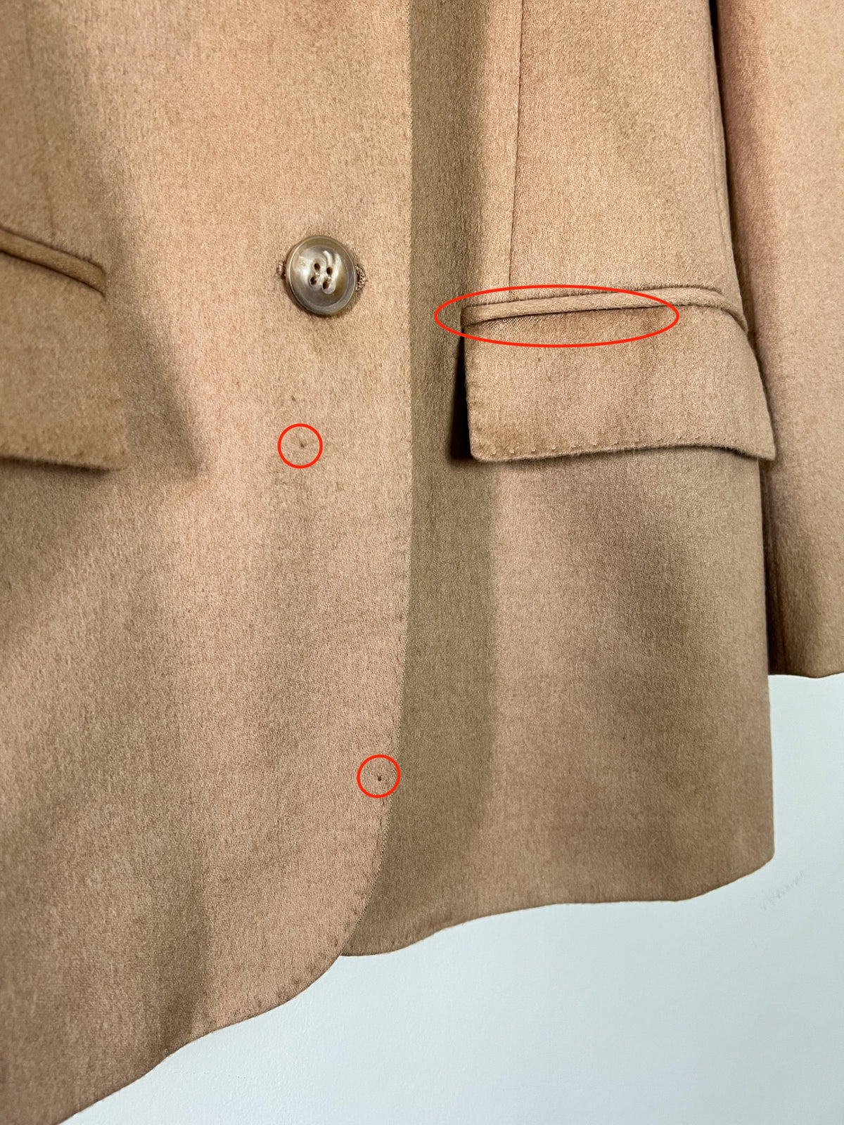 Veste blazer Max Mara en drap de chameau vintage — Beige chamois (T. 38)