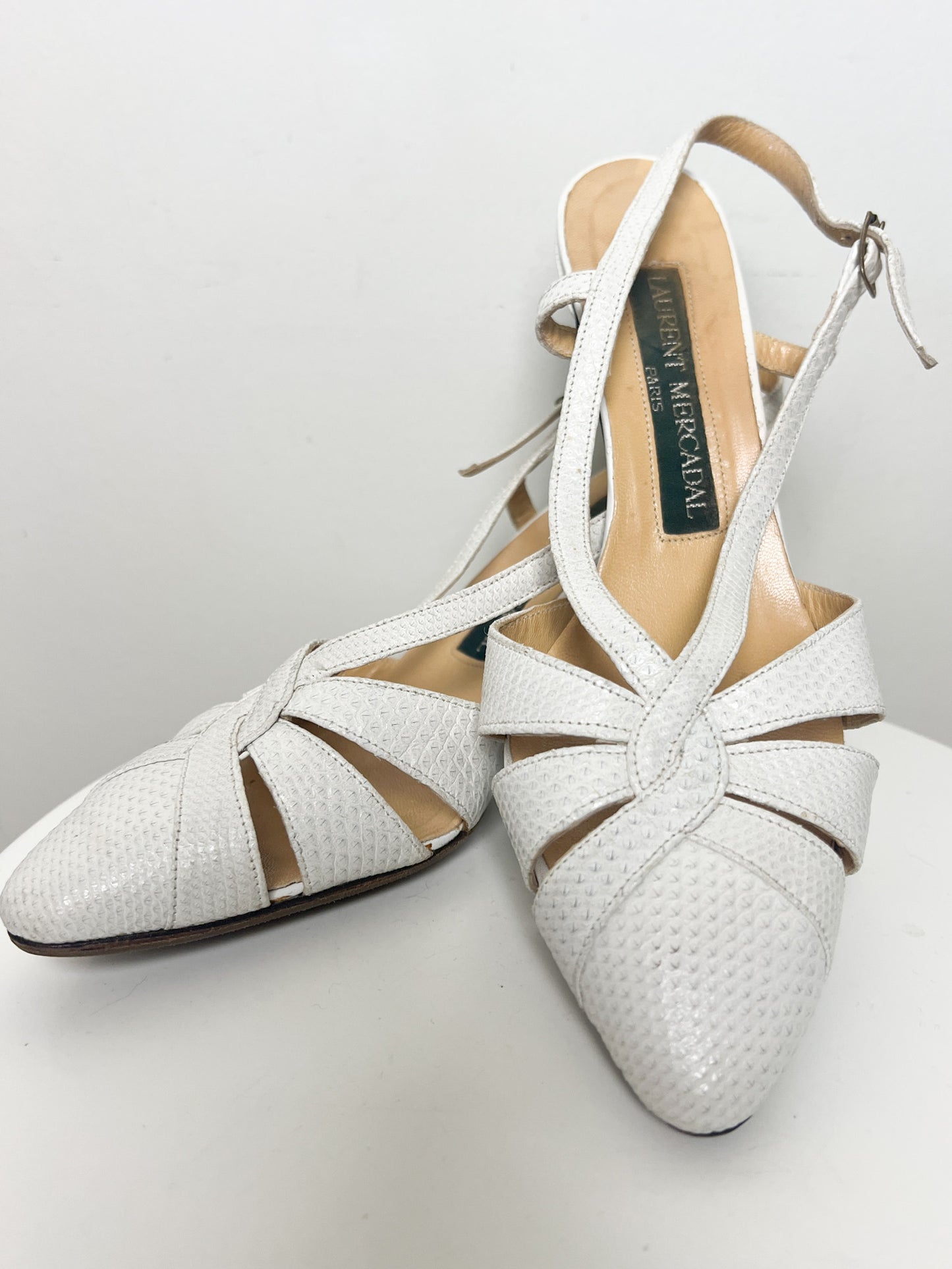 Escarpins Vintage en Cuir Blanc - Laurent Mercadal - Taille 39