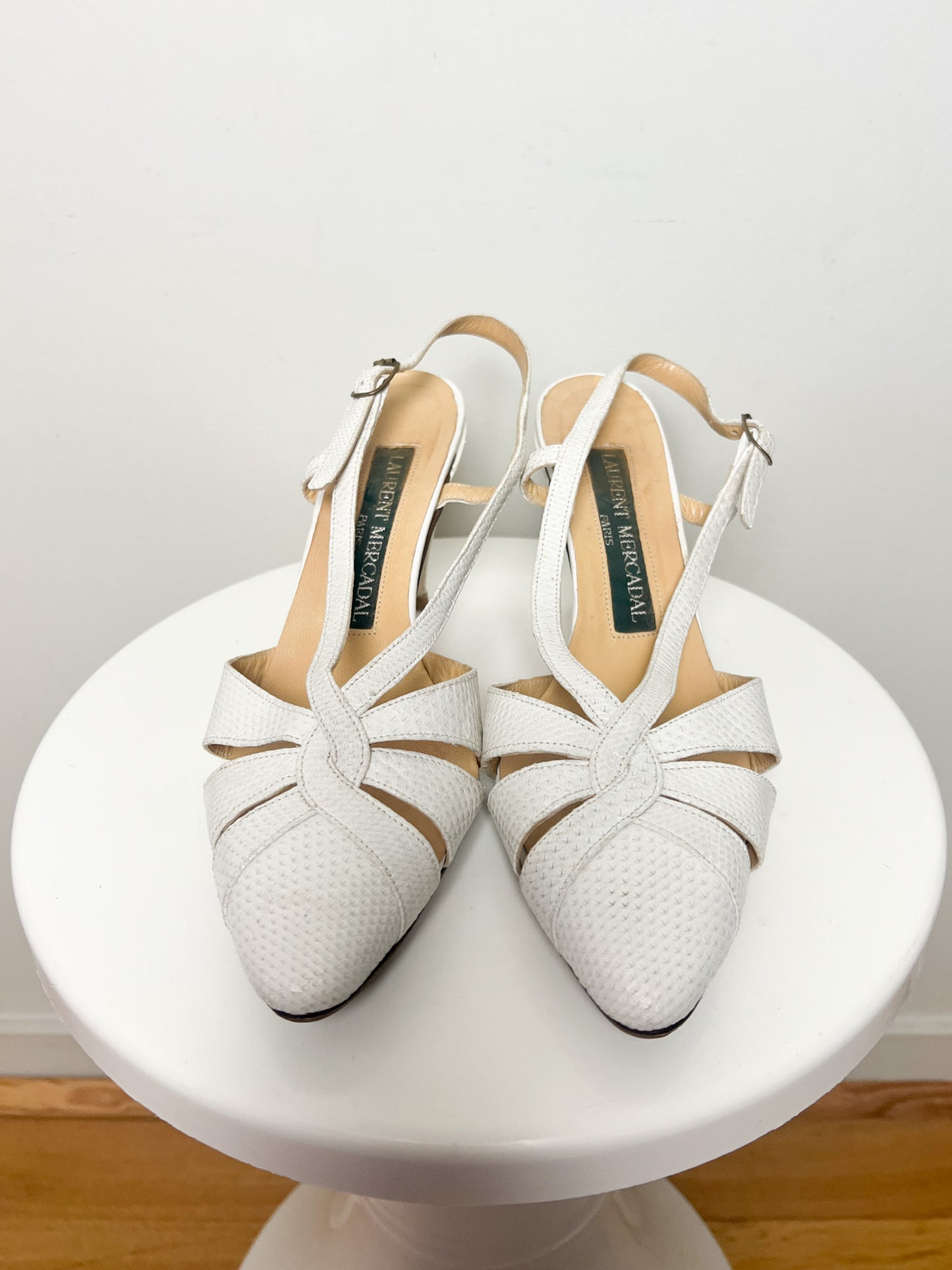 Escarpins Vintage en Cuir Blanc - Laurent Mercadal - Taille 39