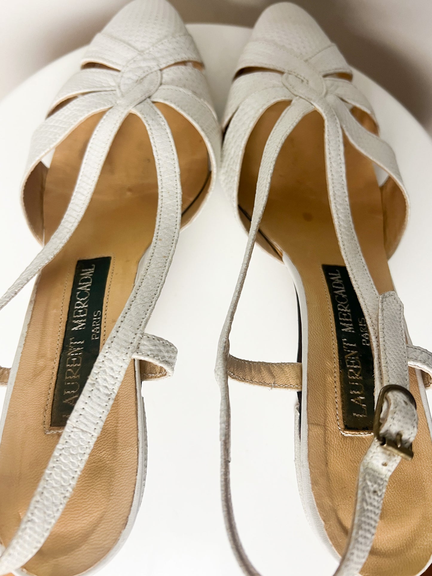 Escarpins Vintage en Cuir Blanc - Laurent Mercadal - Taille 39