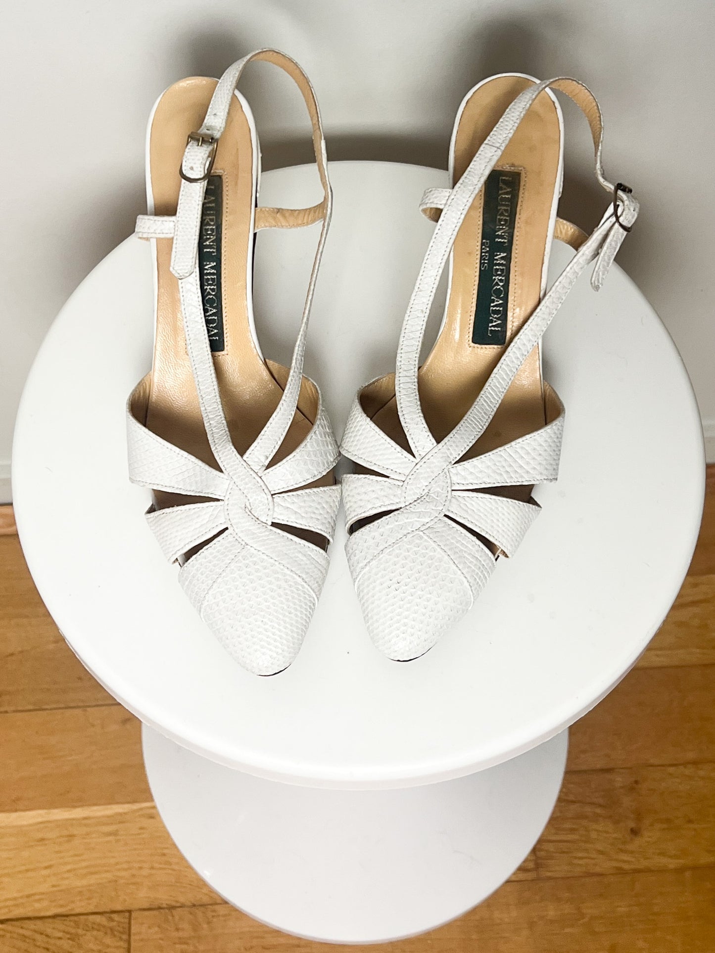 Escarpins Vintage en Cuir Blanc - Laurent Mercadal - Taille 39