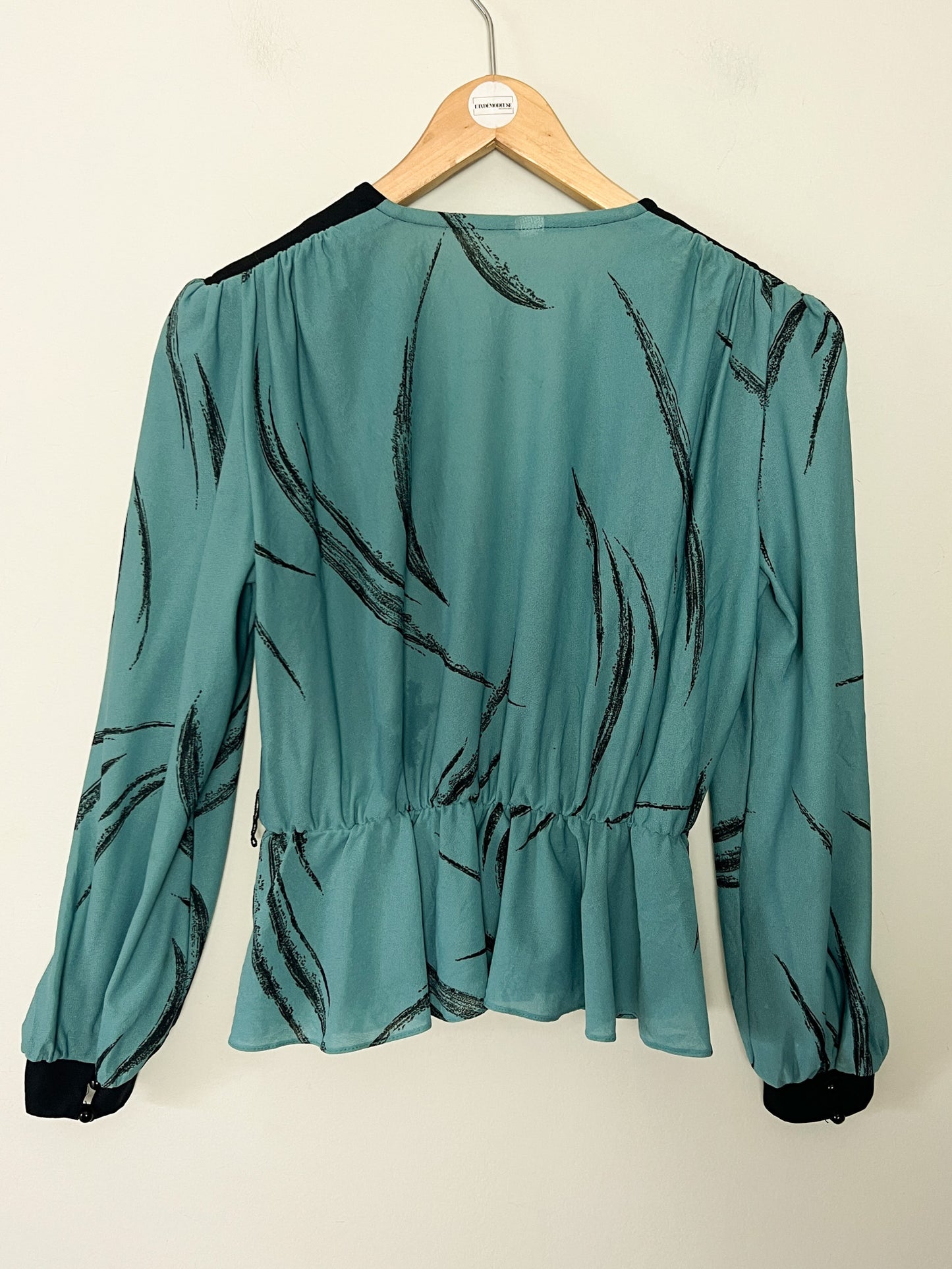 Blouse Vintage Années 80 - Basque, col croisé, T. 36