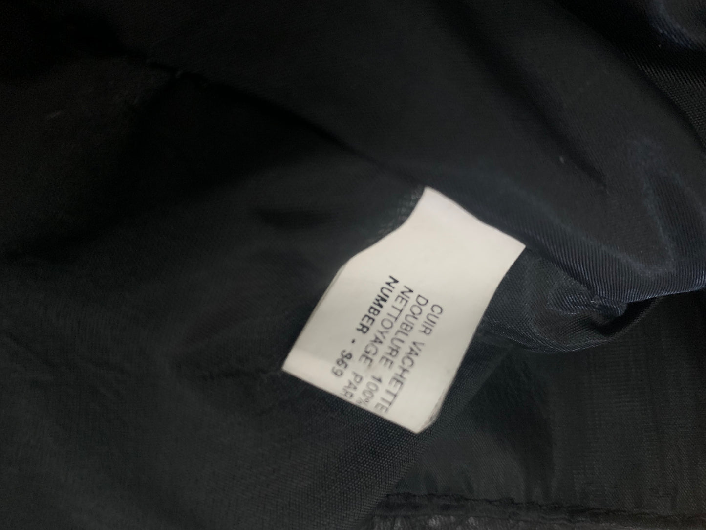 Veste en cuir noir sans manche vintage