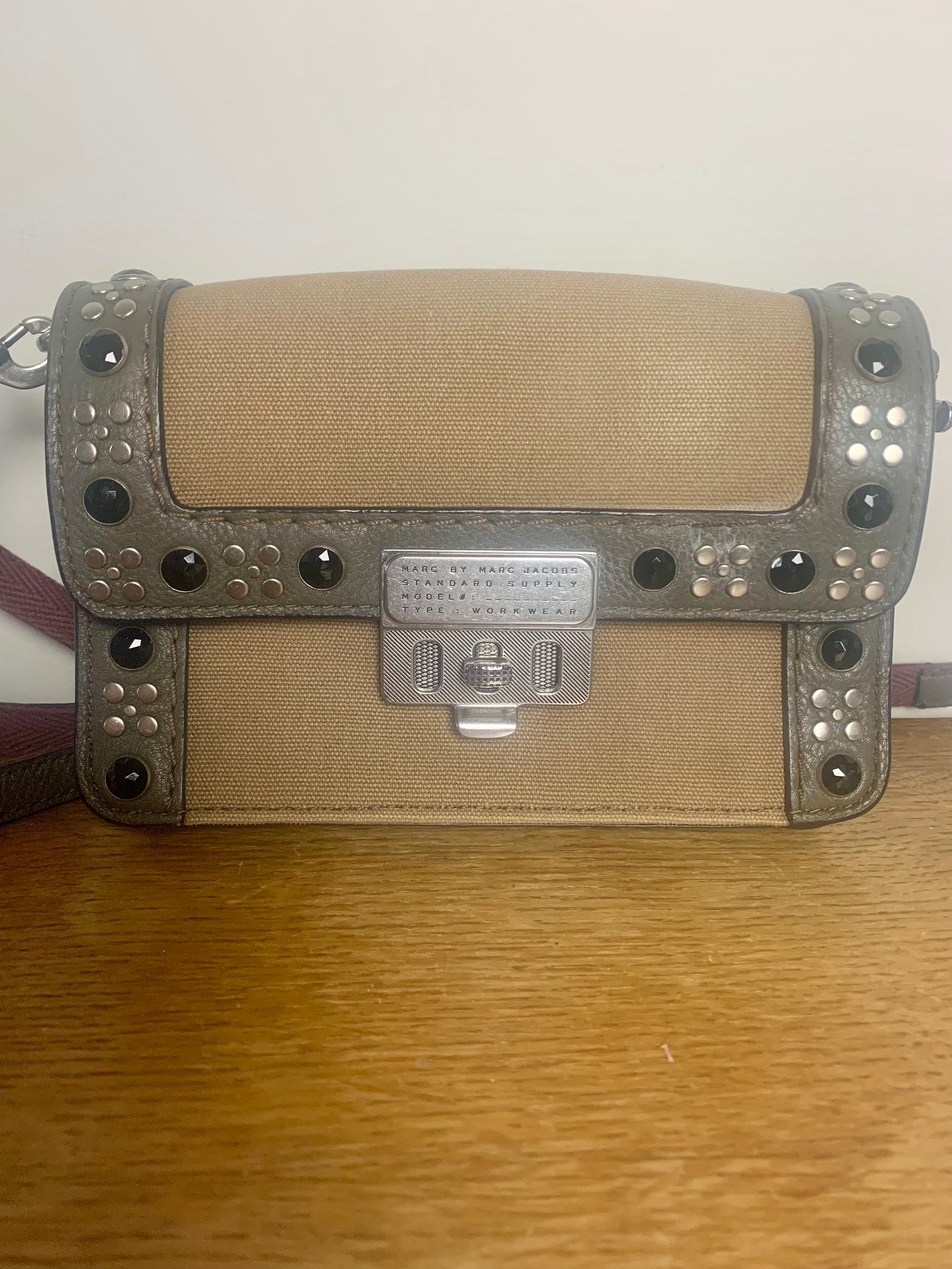 Sac bi matière toile et cuir style militaire Marc by Marc Jacobs