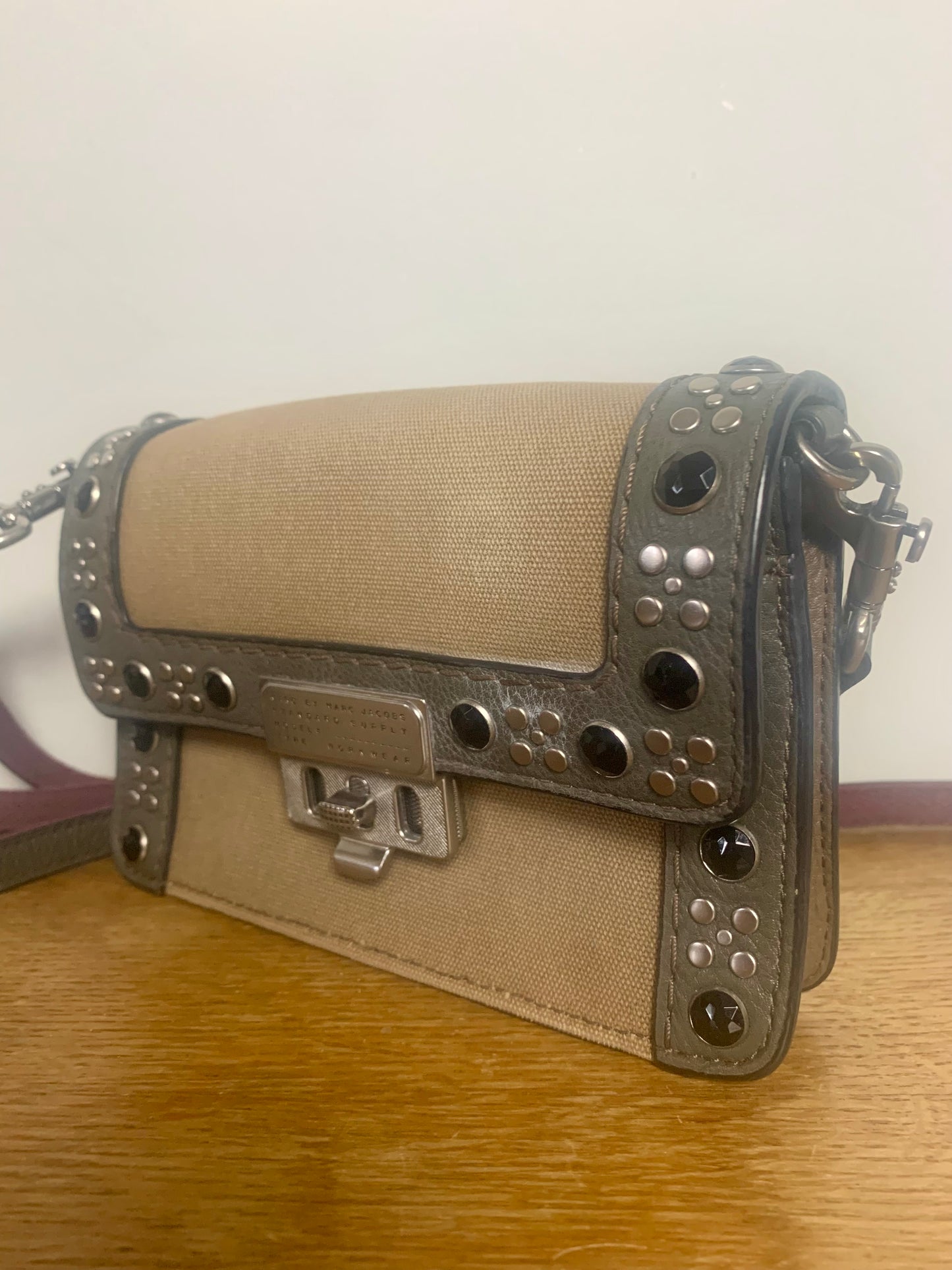 Sac bi matière toile et cuir style militaire Marc by Marc Jacobs