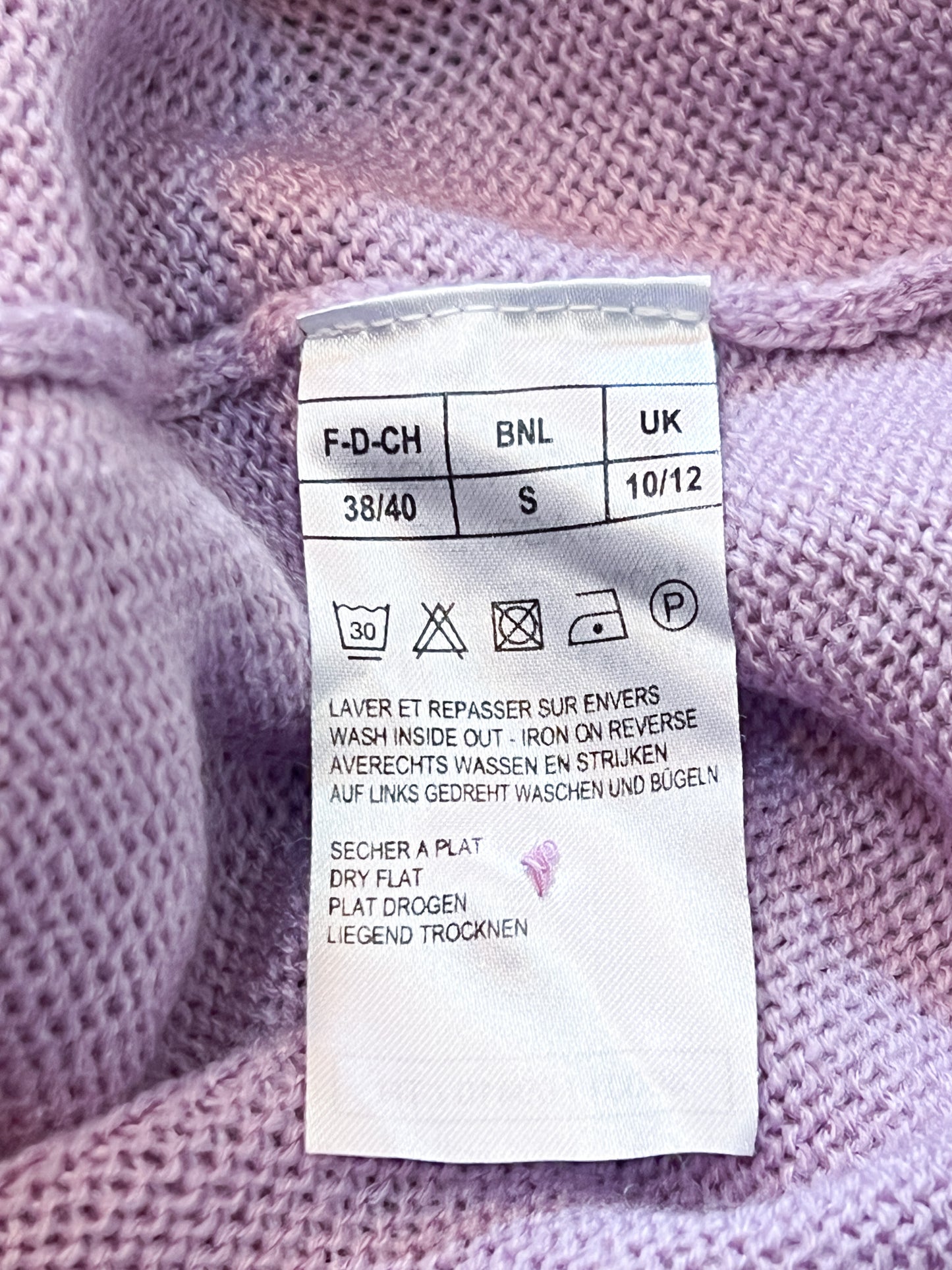Pull Vintage Col Mao Brodée Lila - Taille 38/40