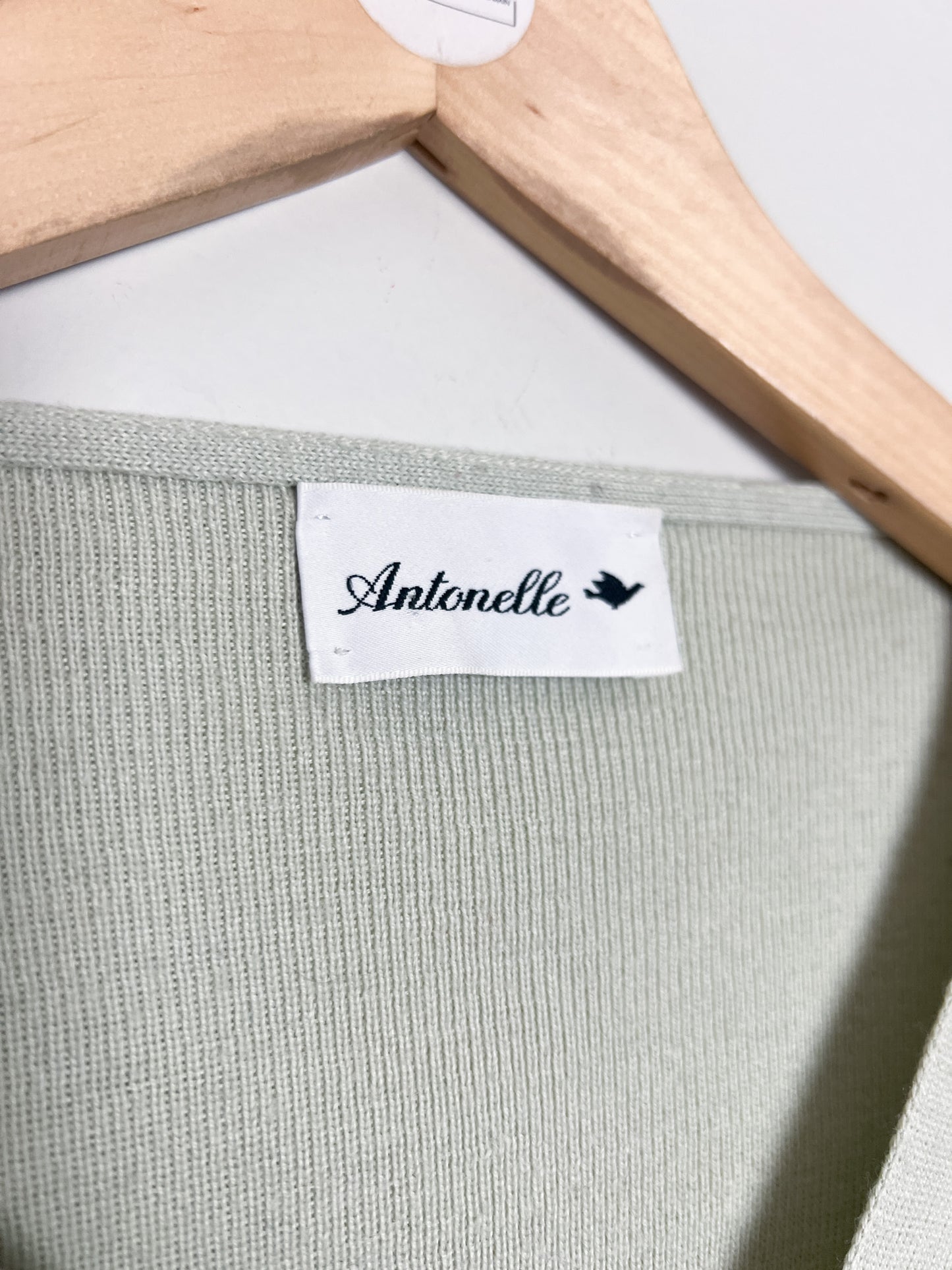 Pull Antonelle en Laine - Vert d'Eau - Détails Torsades - T. 36