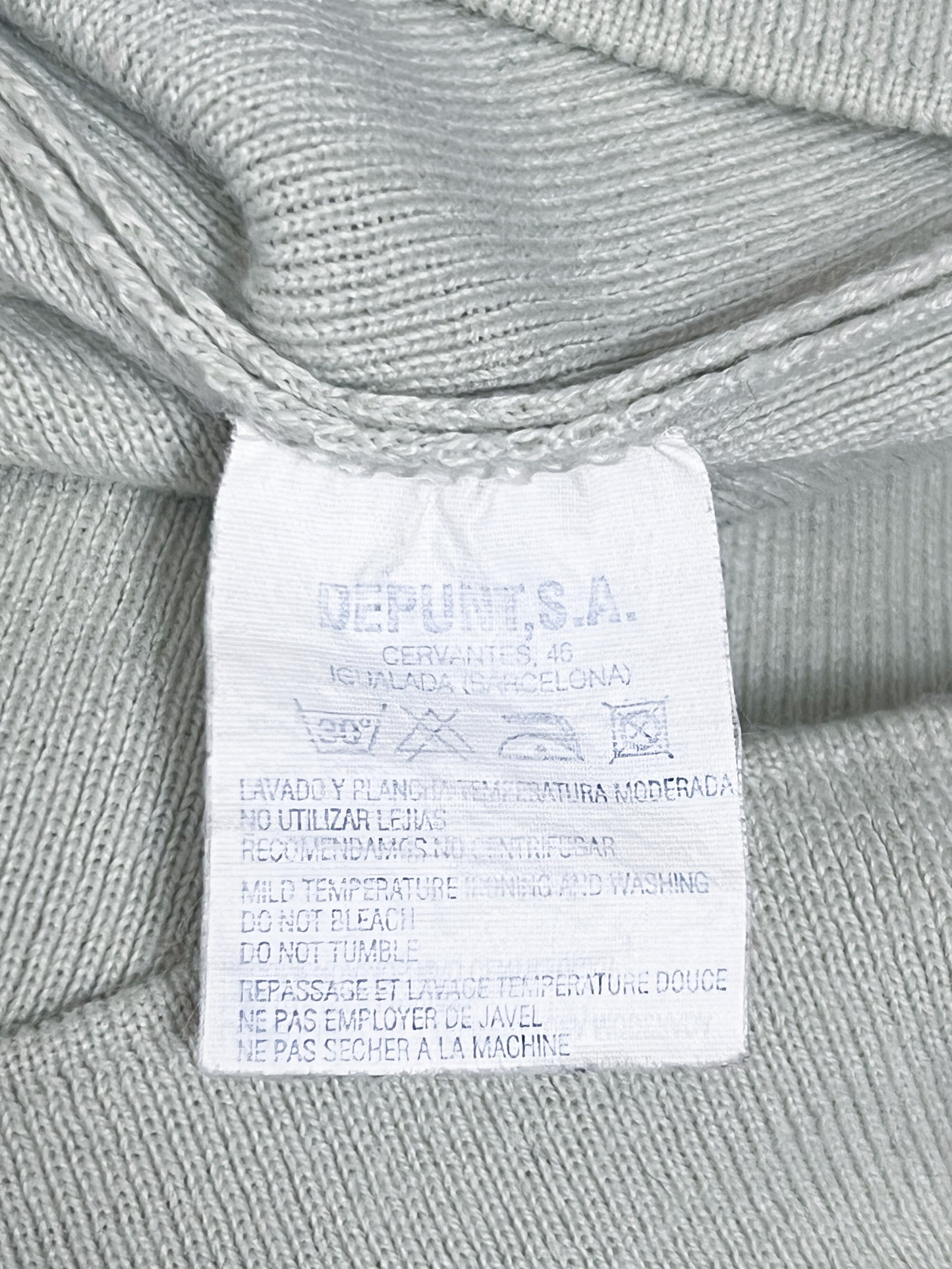 Pull Antonelle en Laine - Vert d'Eau - Détails Torsades - T. 36