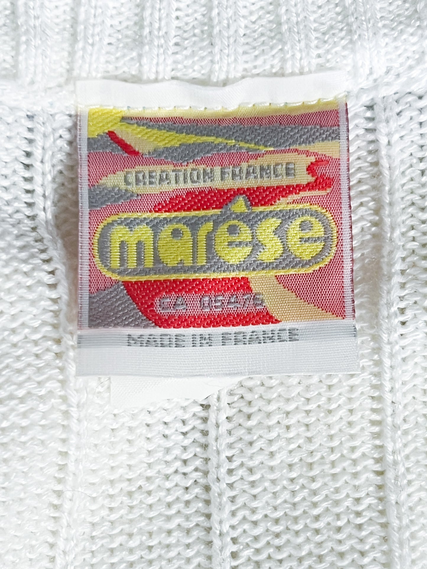 Cardigan Vintage Marèse en Coton - Torsades & Bandes Pastels - T. 36/38