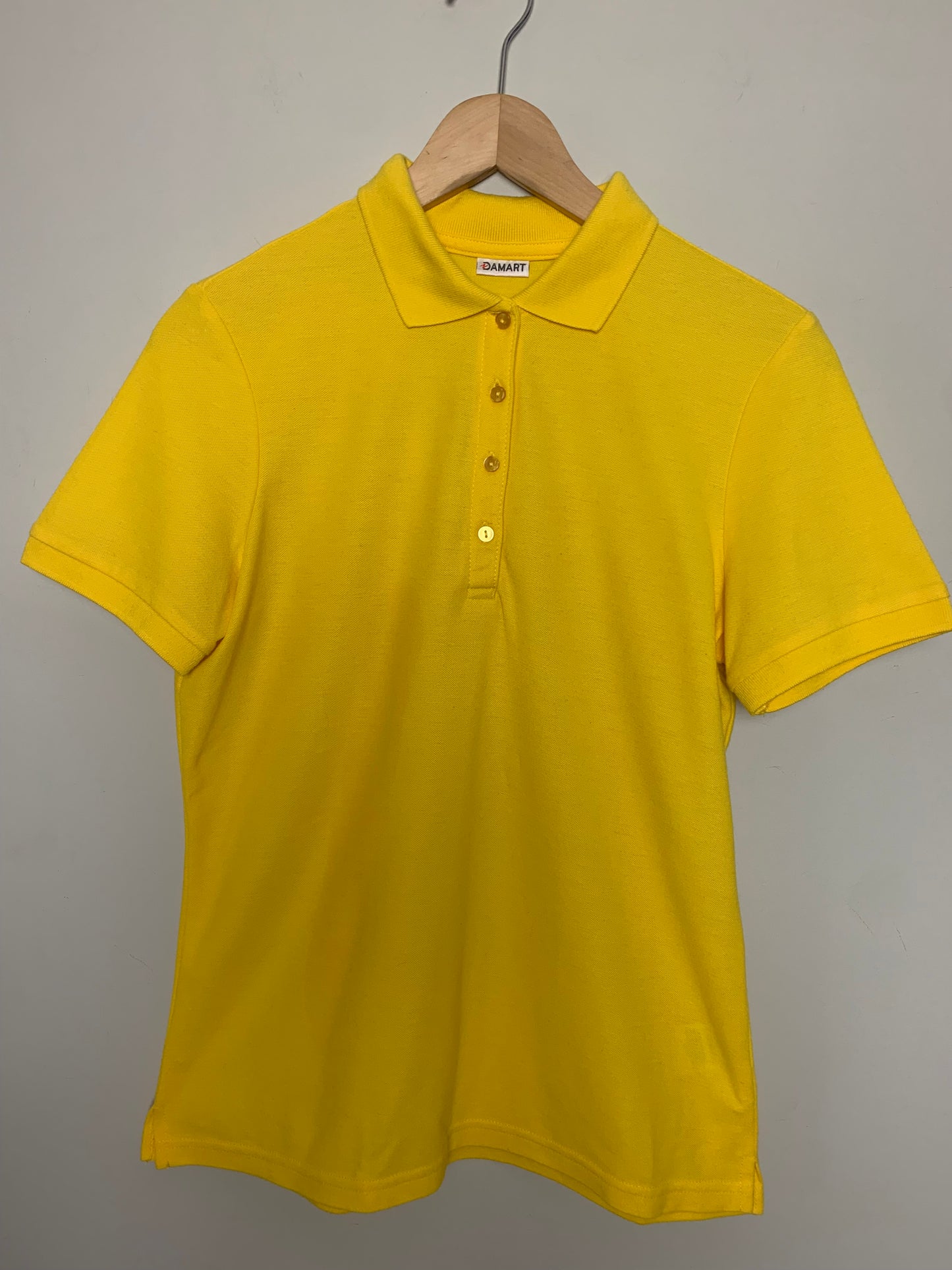 Polo femme manches courtes en coton jaune vintage Damart