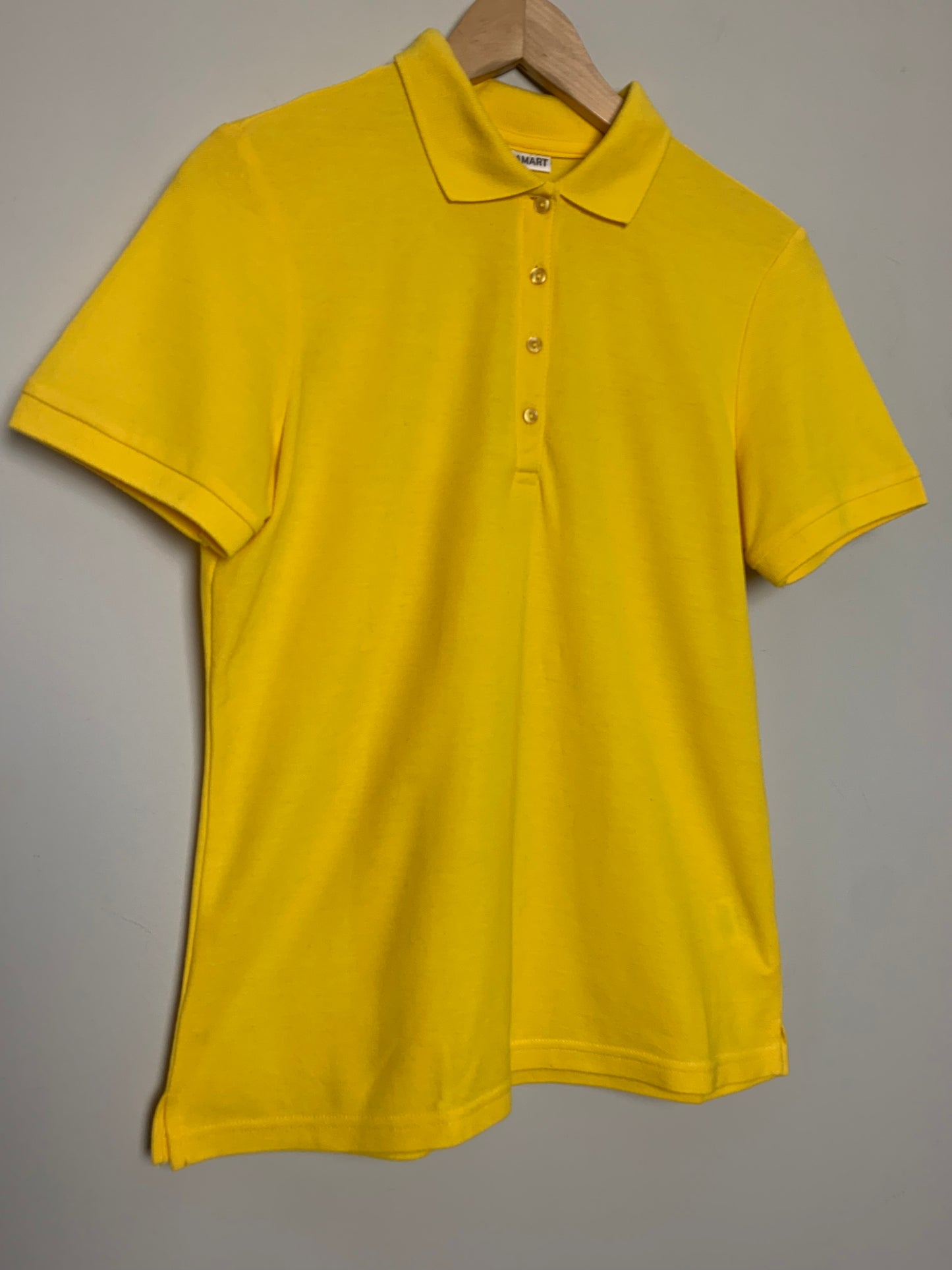 Polo femme manches courtes en coton jaune vintage Damart