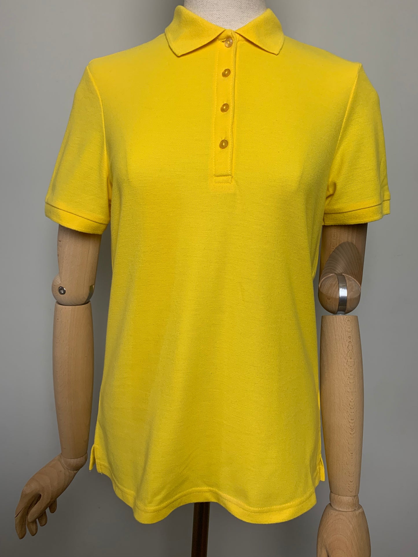 Polo femme manches courtes en coton jaune vintage Damart