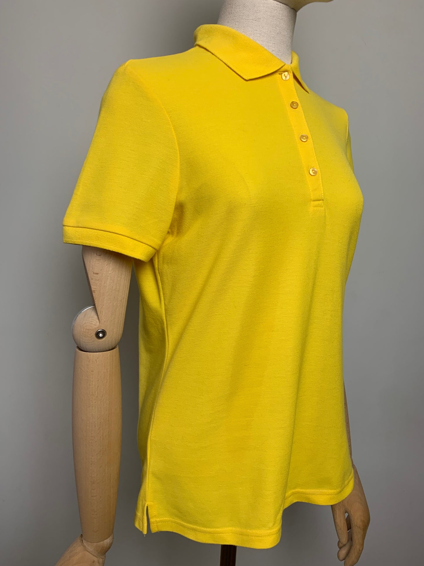 Polo femme manches courtes en coton jaune vintage Damart