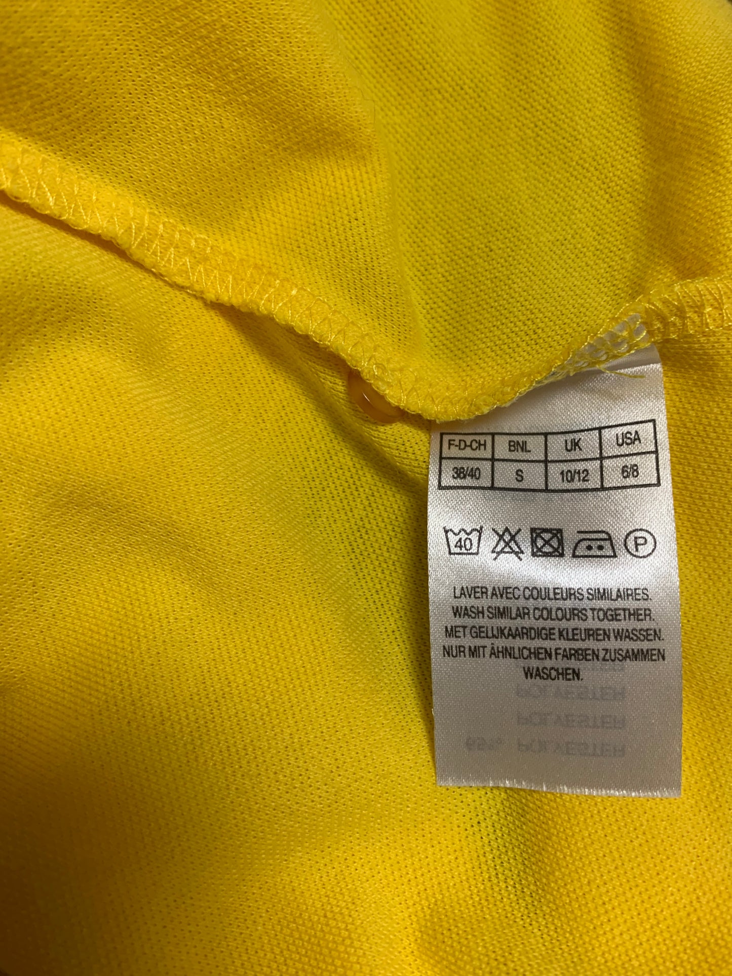 Polo femme manches courtes en coton jaune vintage Damart