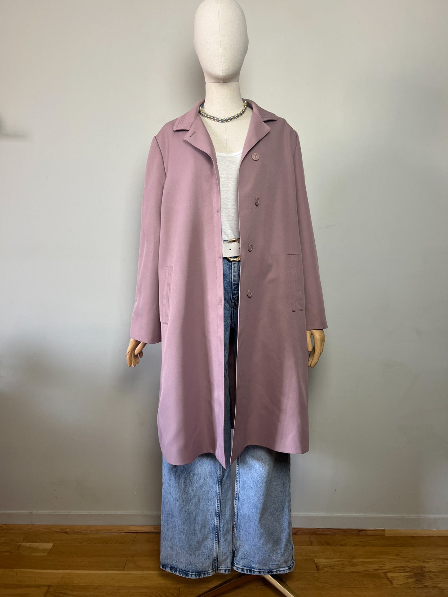 Trench Vintage Claude Havrey - Rose Lila - Imperméable - T. 40/42