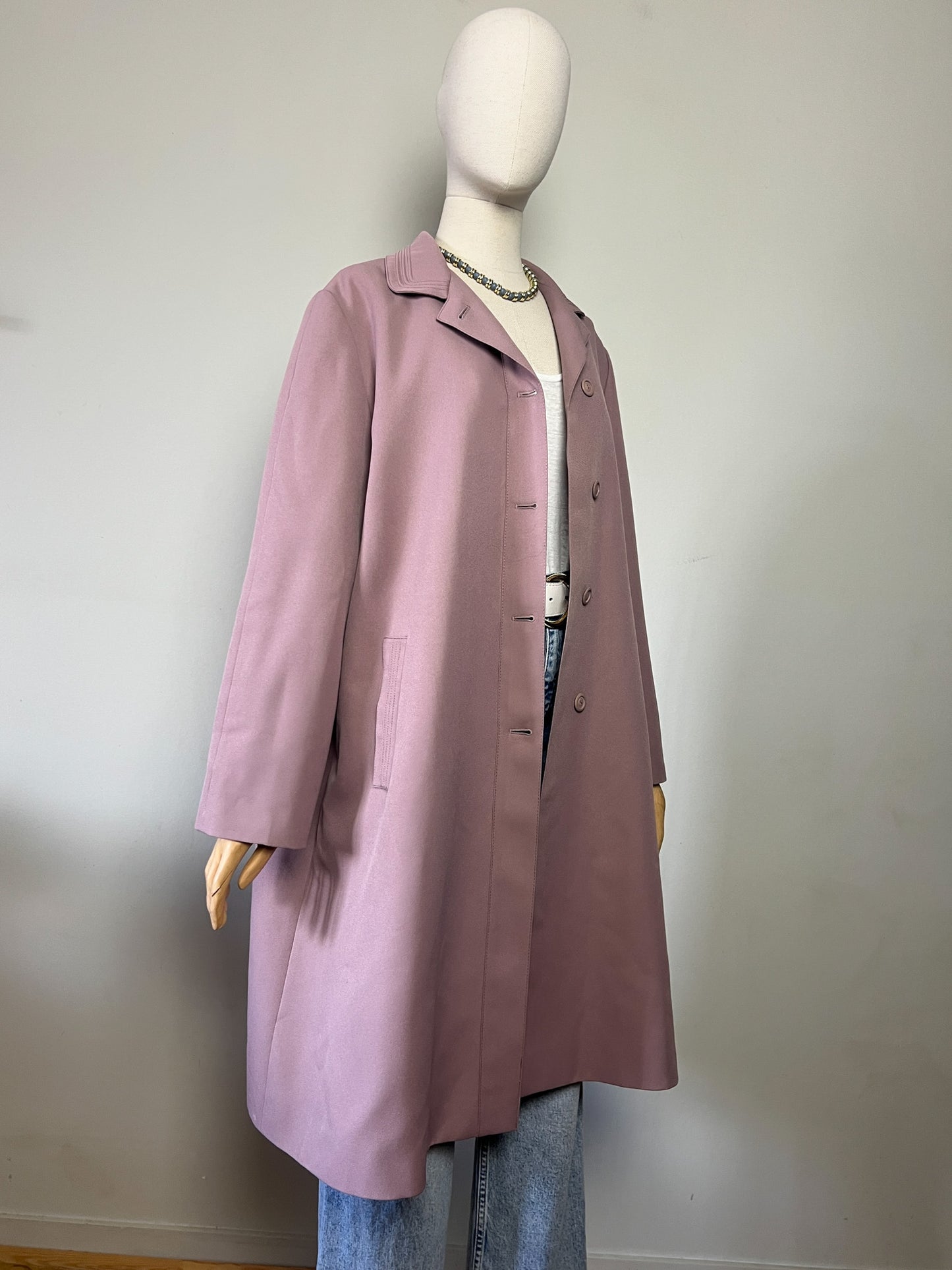 Trench Vintage Claude Havrey - Rose Lila - Imperméable - T. 40/42