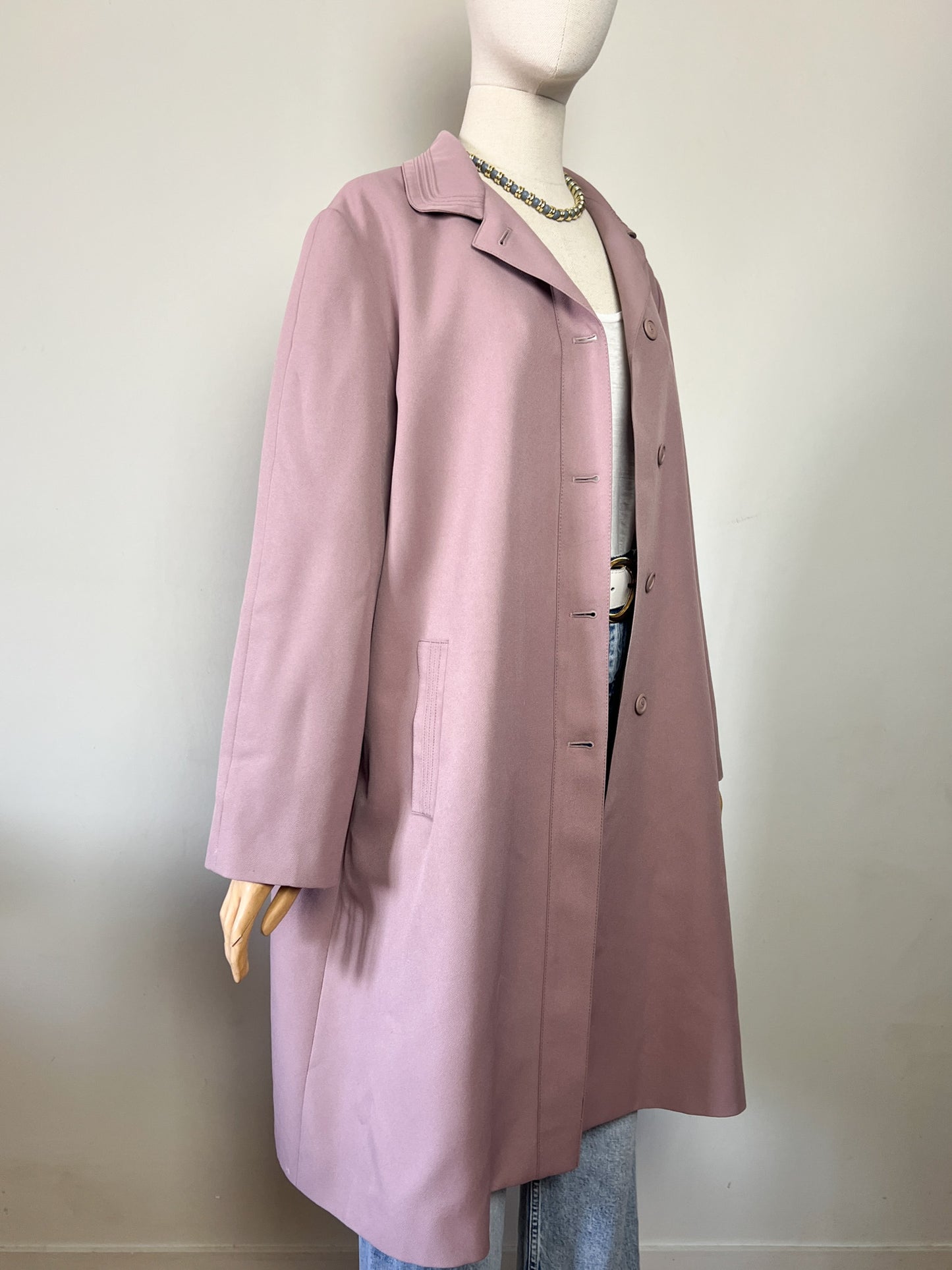 Trench Vintage Claude Havrey - Rose Lila - Imperméable - T. 40/42