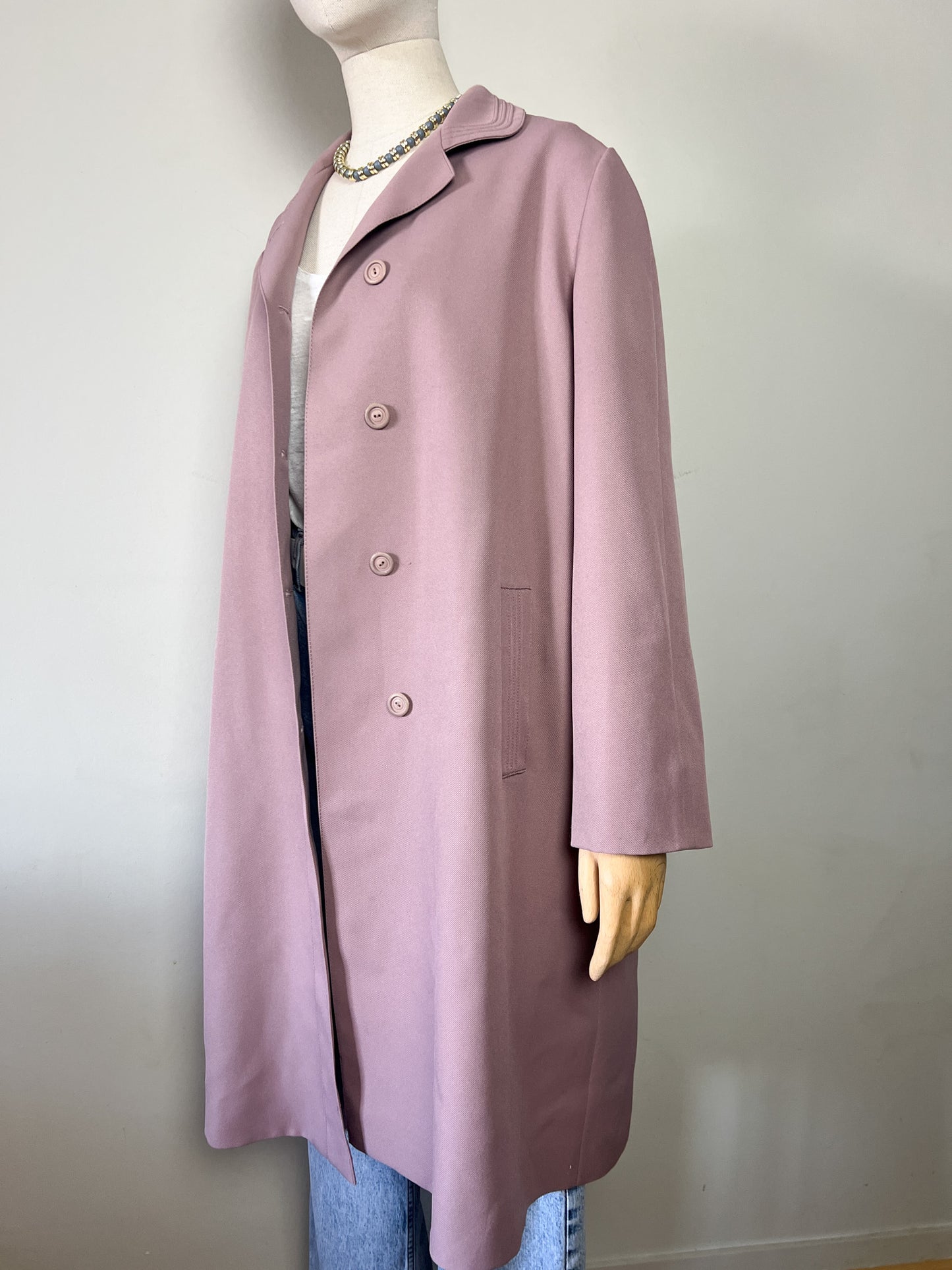 Trench Vintage Claude Havrey - Rose Lila - Imperméable - T. 40/42