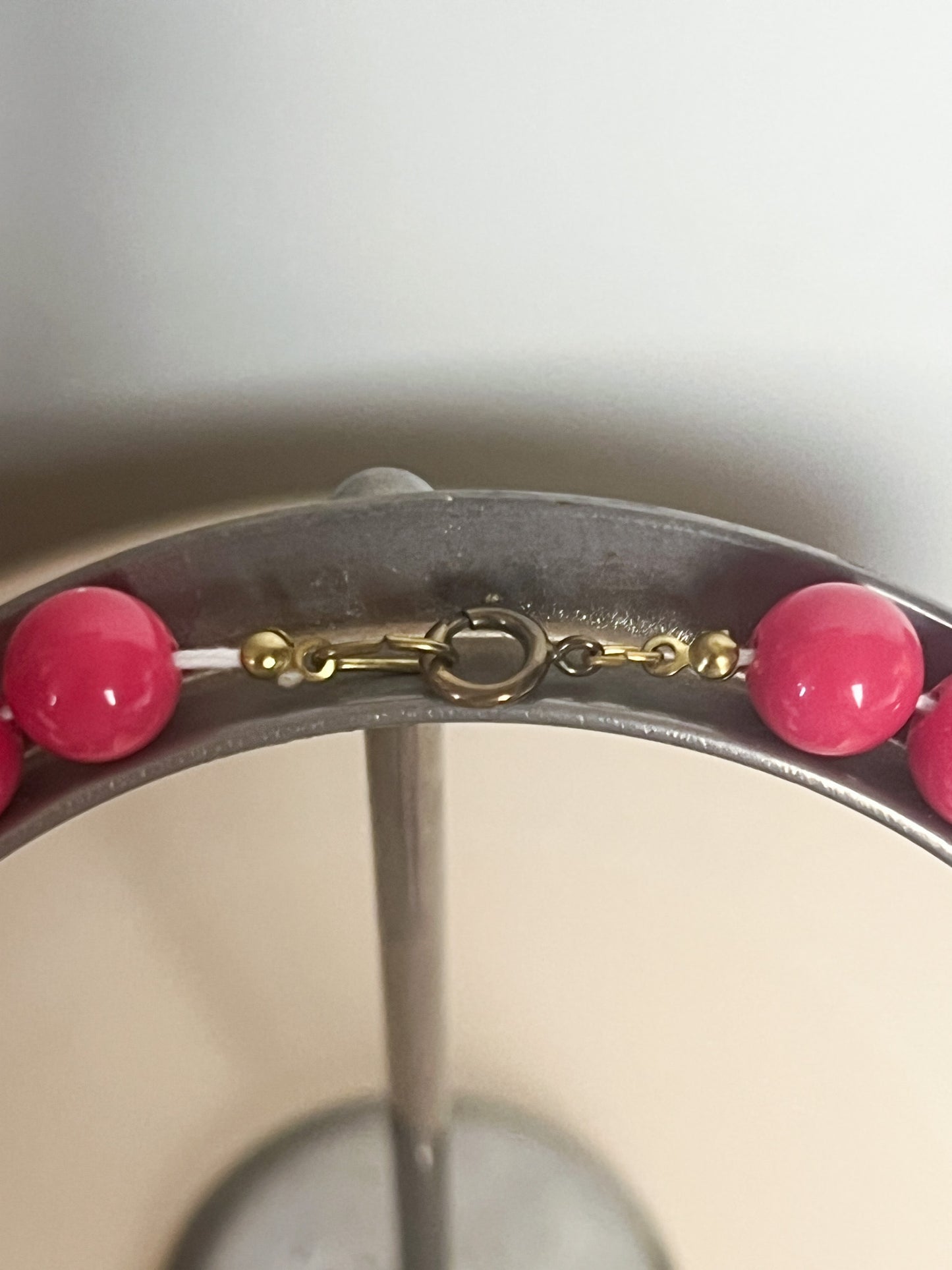 Collier Vintage à Perles Roses et Blanches - Détails Dorés