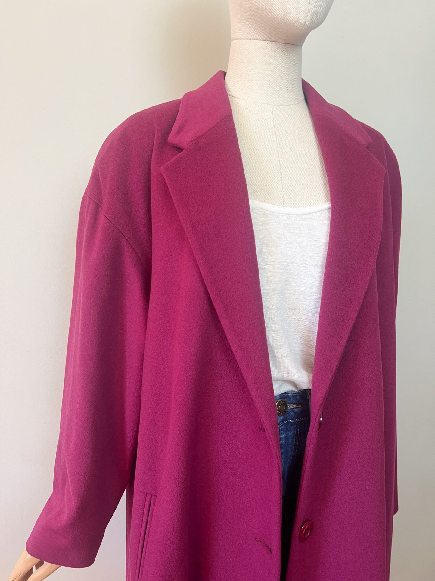 Manteau Vintage Irène Van Ryb en Laine et Cachemire - Bordeaux - T. 42