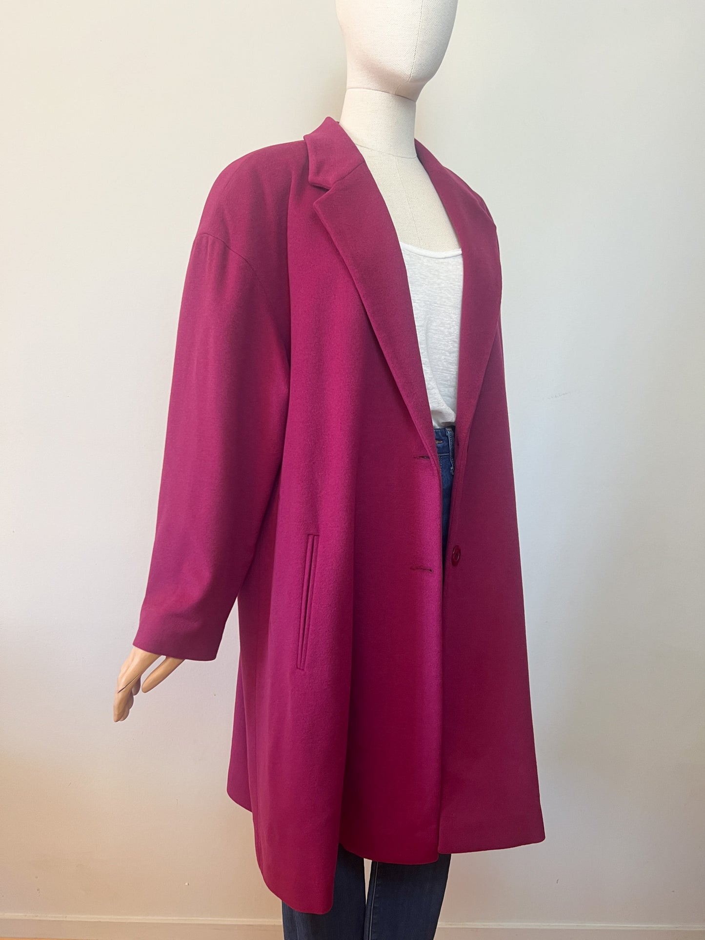 Manteau Vintage Irène Van Ryb en Laine et Cachemire - Bordeaux - T. 42