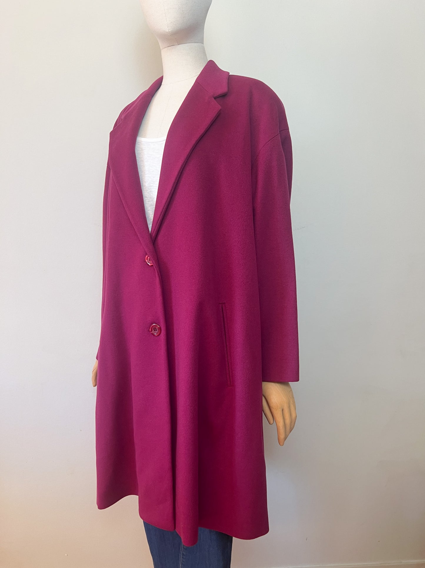 Manteau Vintage Irène Van Ryb en Laine et Cachemire - Bordeaux - T. 42
