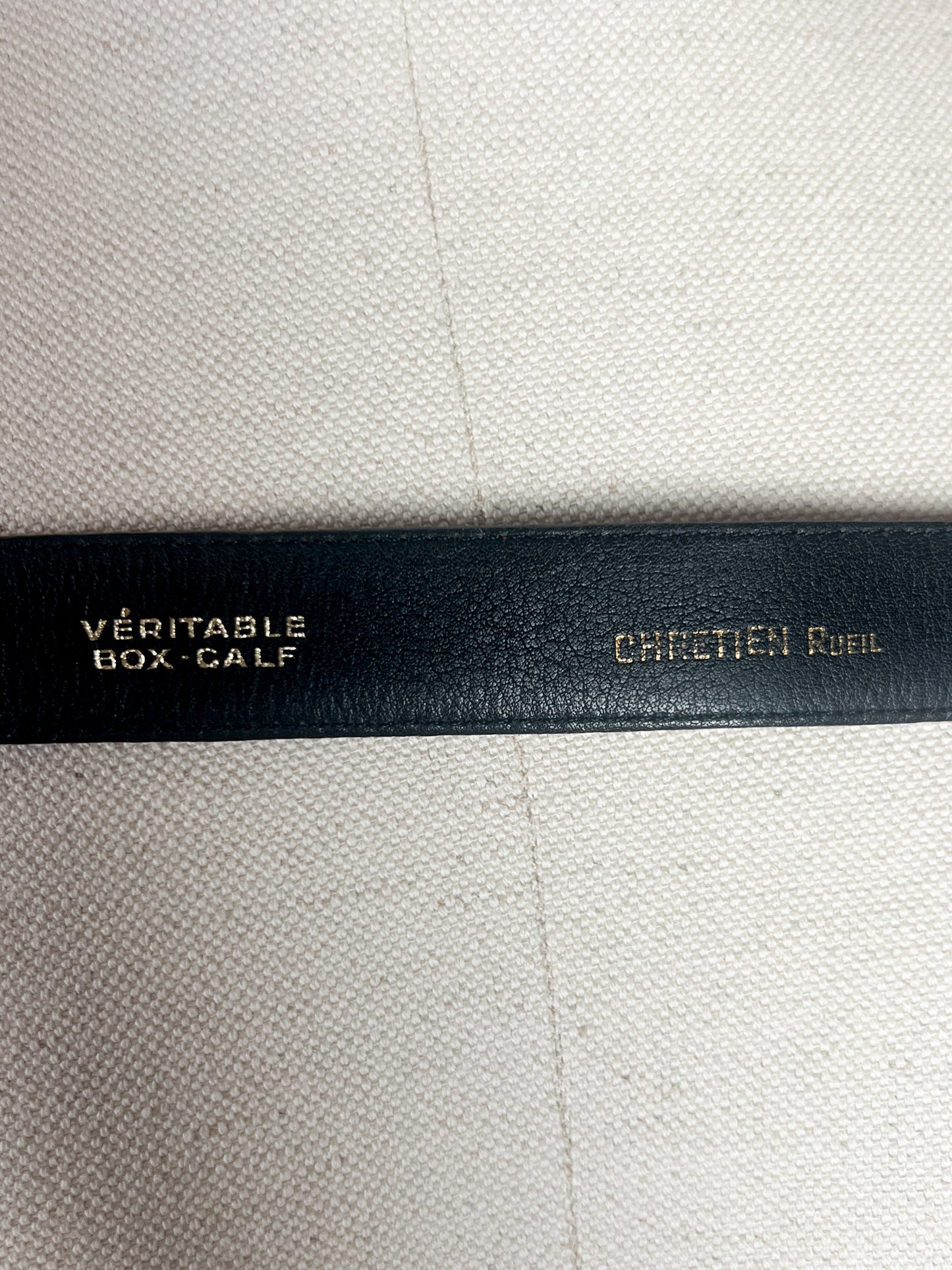 Ceinture Vintage CHRETIEN RUEIL en Cuir de Veau - Bordeaux - T. 85
