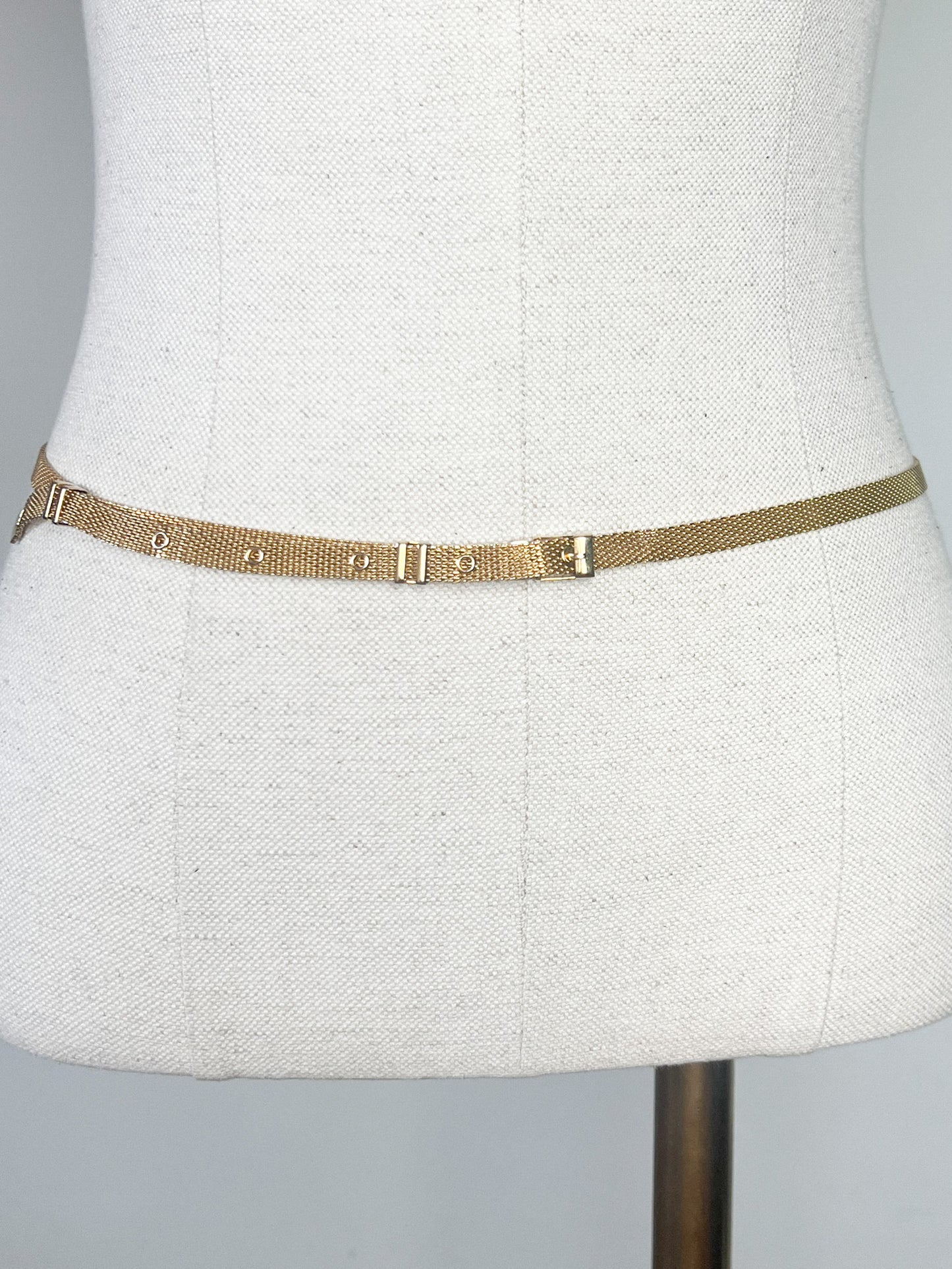 Ceinture Vintage Fine en Maille Milanaise Dorée - T. 70/75