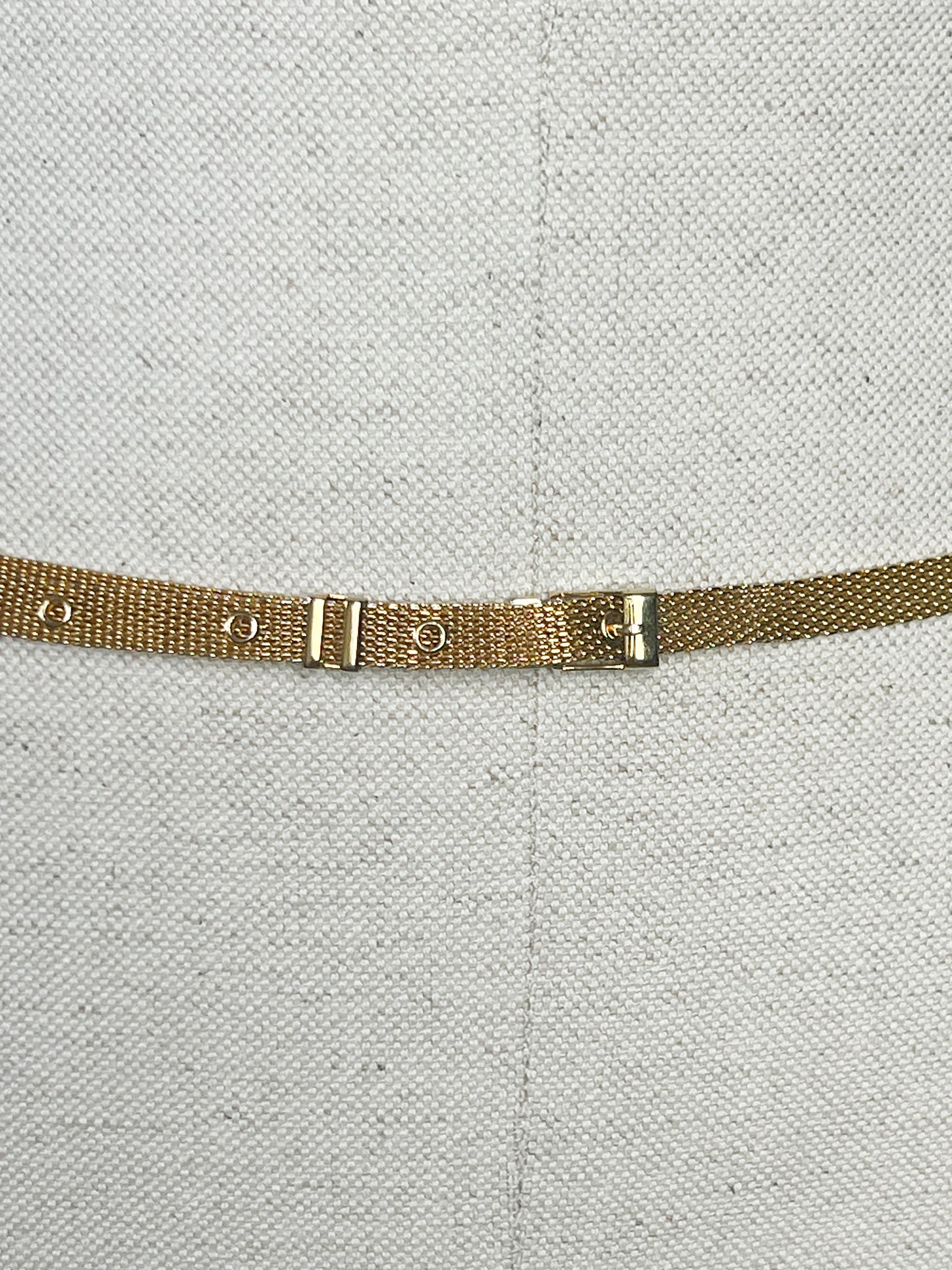 Ceinture Vintage Fine en Maille Milanaise Dorée - T. 70/75