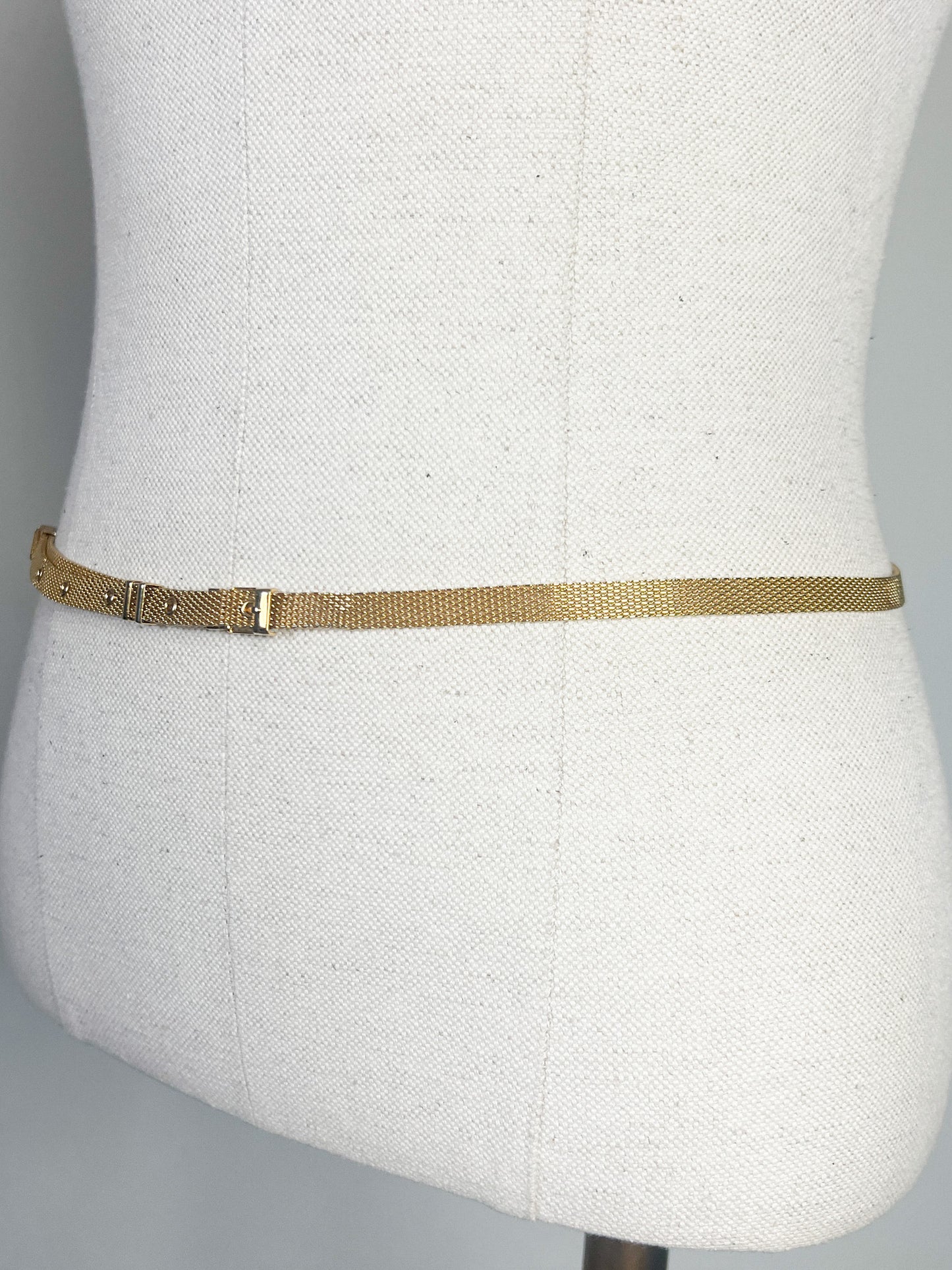 Ceinture Vintage Fine en Maille Milanaise Dorée - T. 70/75