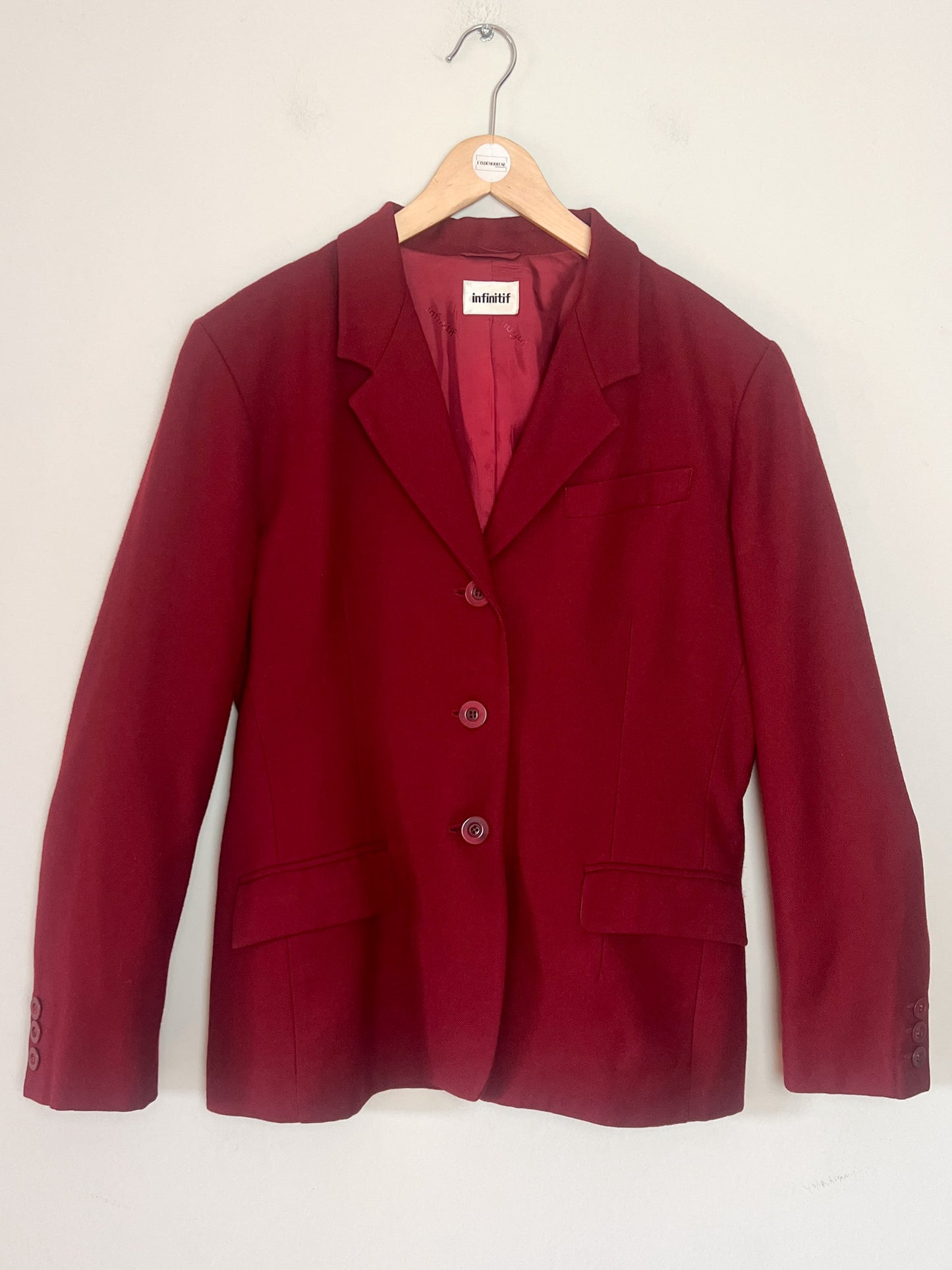 Veste Vintage Infinitif en Laine - Rouge Bordeaux - T. 42/44