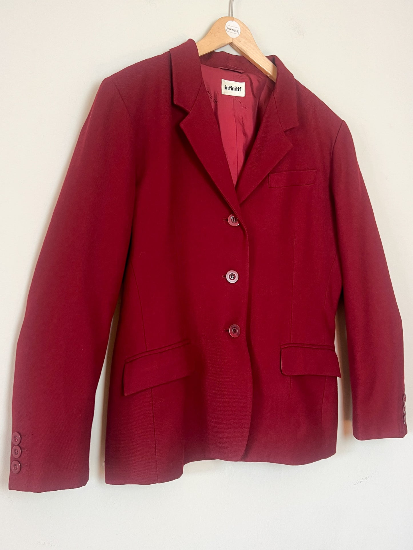 Veste Vintage Infinitif en Laine - Rouge Bordeaux - T. 42/44