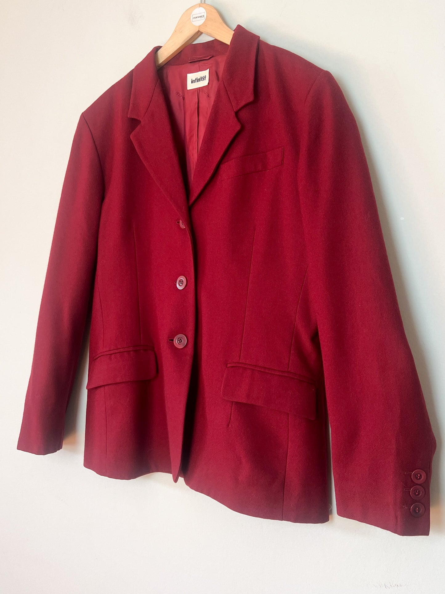 Veste Vintage Infinitif en Laine - Rouge Bordeaux - T. 42/44