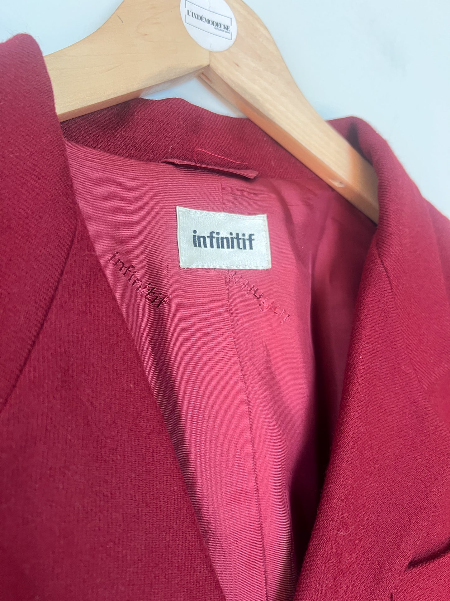 Veste Vintage Infinitif en Laine - Rouge Bordeaux - T. 42/44