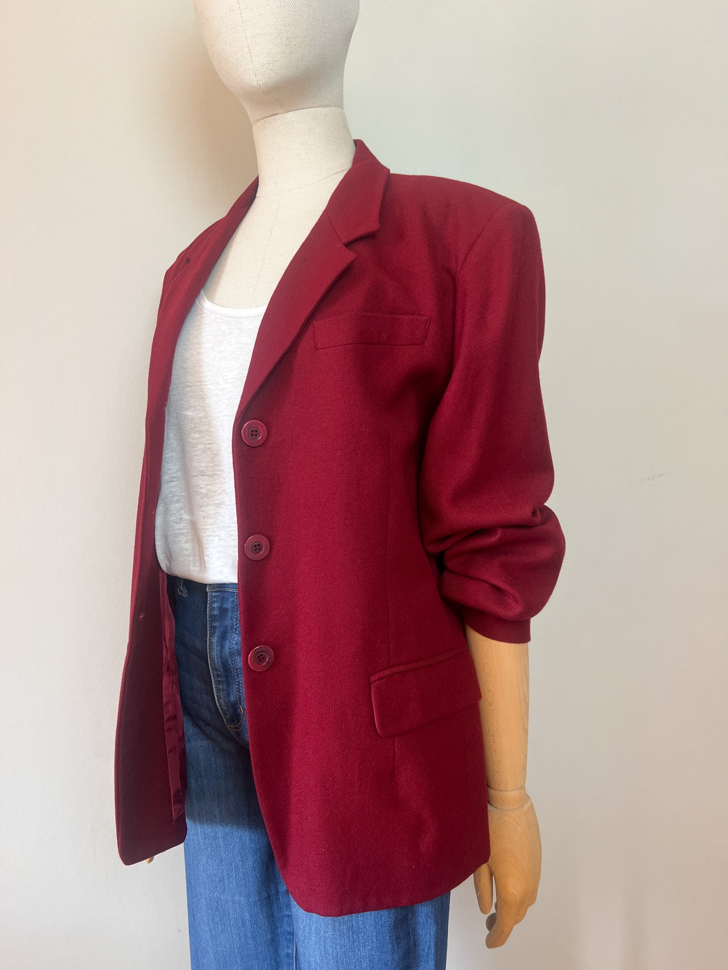 Veste Vintage Infinitif en Laine - Rouge Bordeaux - T. 42/44