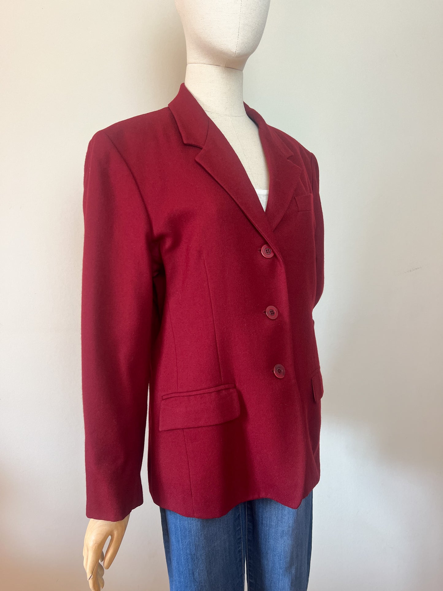 Veste Vintage Infinitif en Laine - Rouge Bordeaux - T. 42/44
