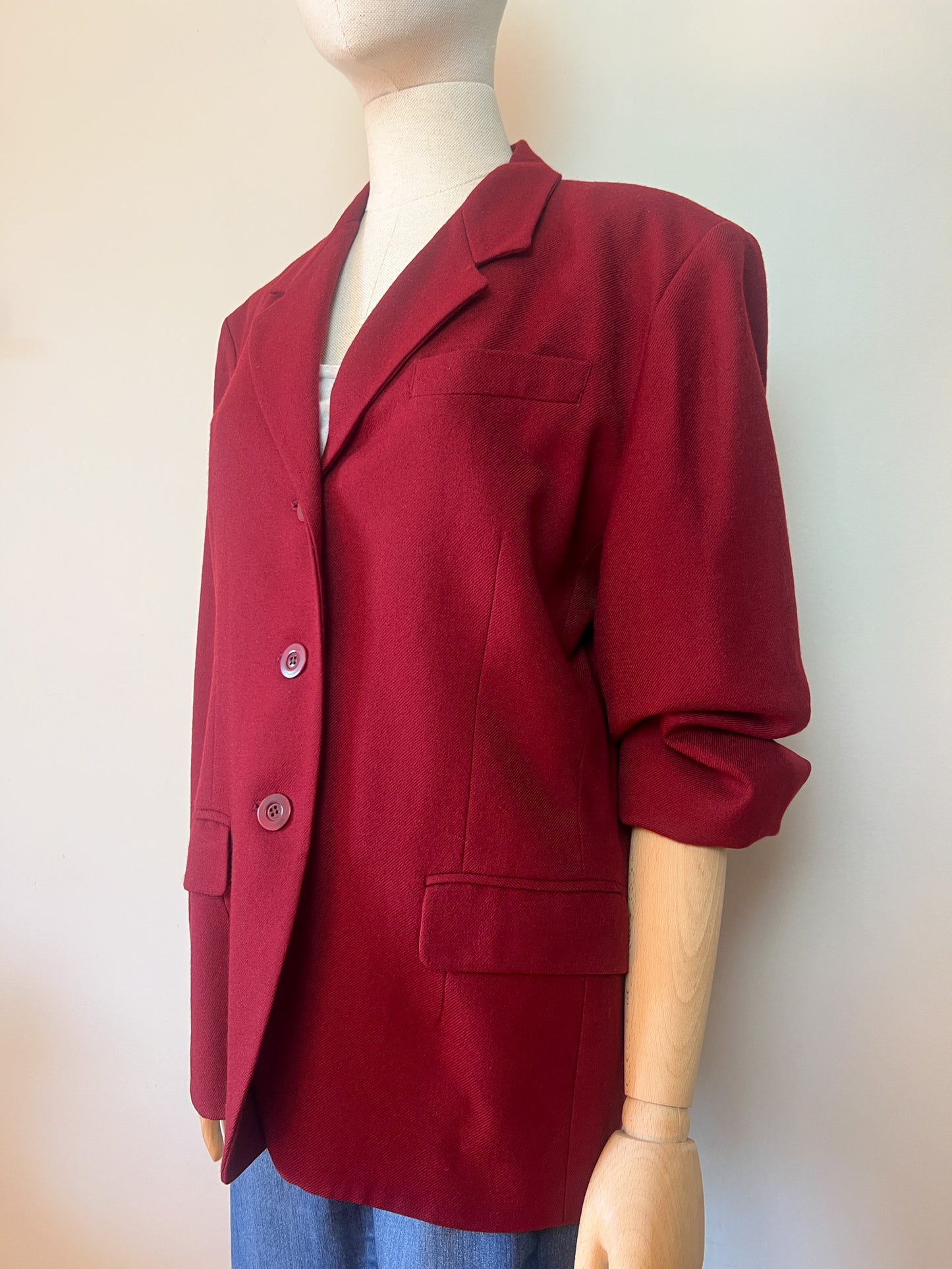 Veste Vintage Infinitif en Laine - Rouge Bordeaux - T. 42/44