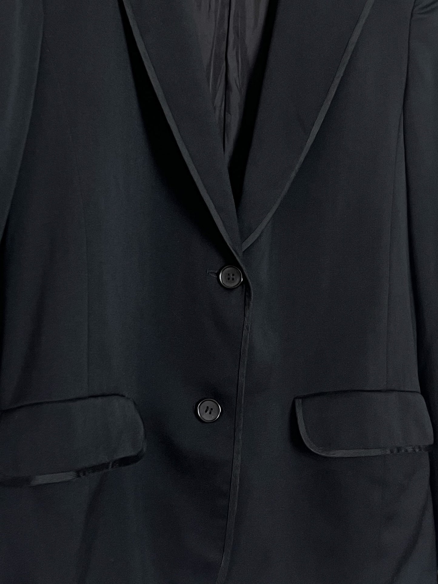 Blazer TED LAPIDUS Diffusion Vintage Années 80/90 - 100% Laine Vierge Noire - Galons Élégants - Made in France - Taille 38/40 FR