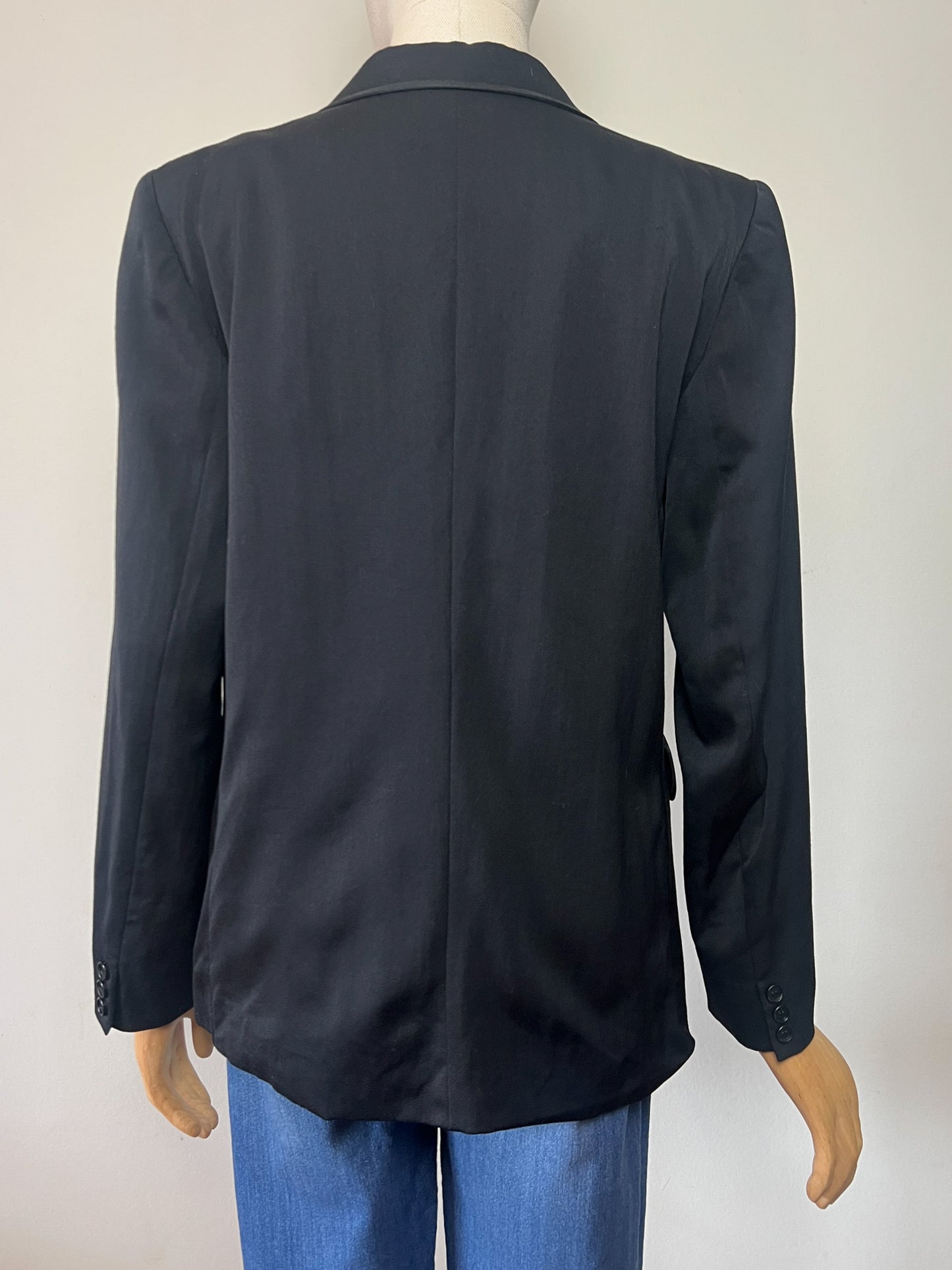 Blazer TED LAPIDUS Diffusion Vintage Années 80/90 - 100% Laine Vierge Noire - Galons Élégants - Made in France - Taille 38/40 FR