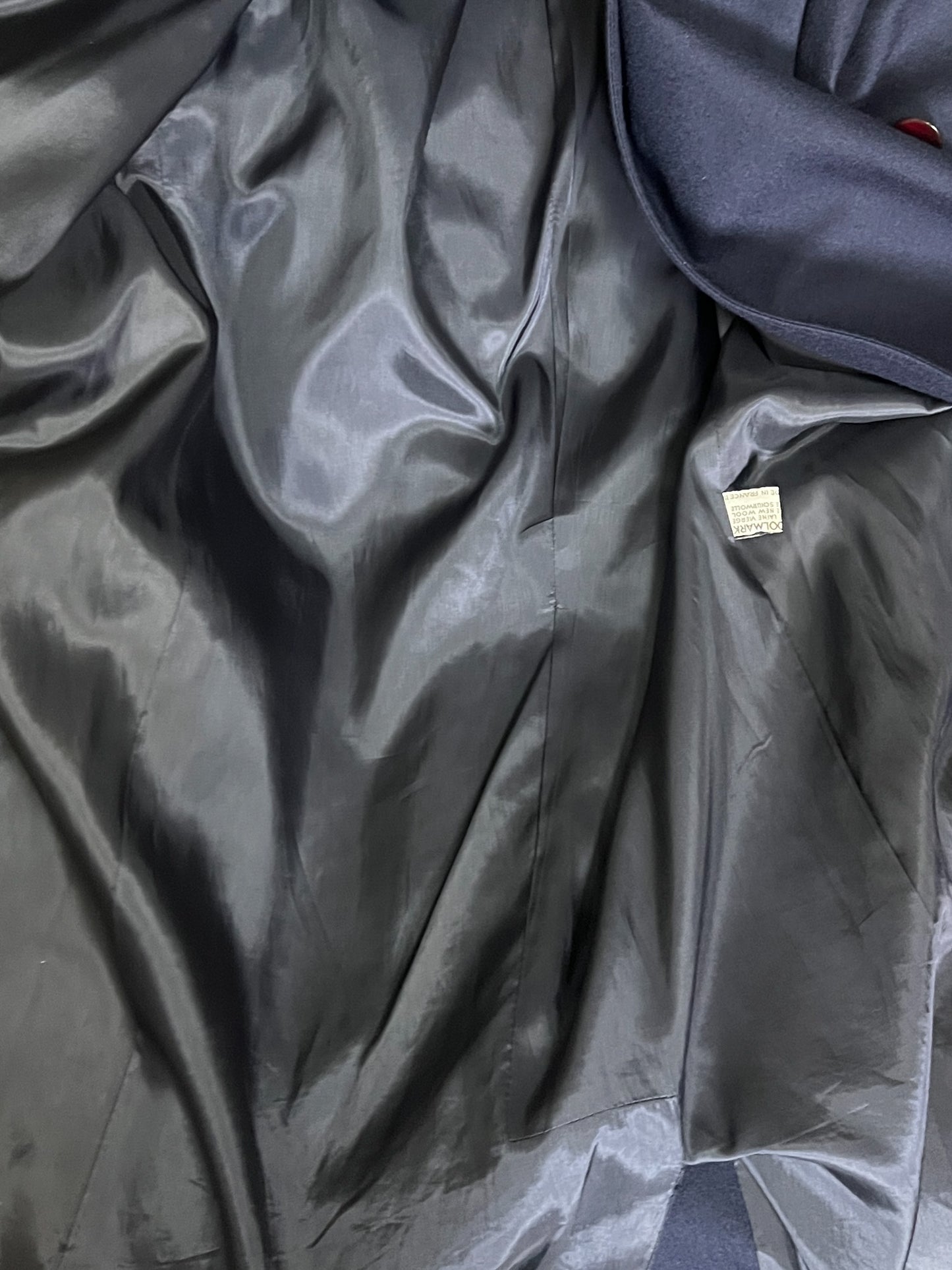 Manteau Long Vintage 100% Laine Marine - Fabriqué en France - T. 40/42