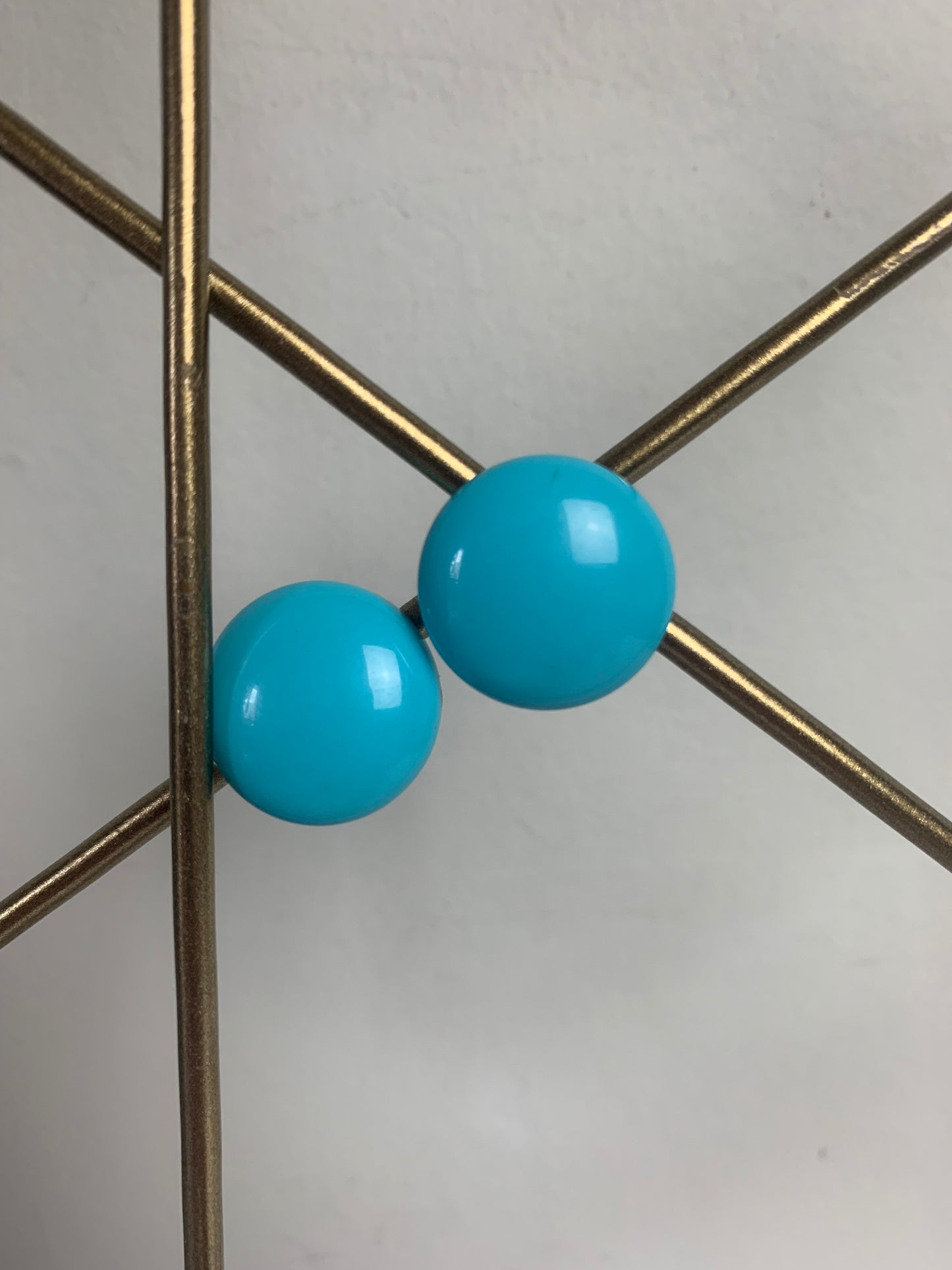 Boucles d'oreilles clips bleu clair vintage