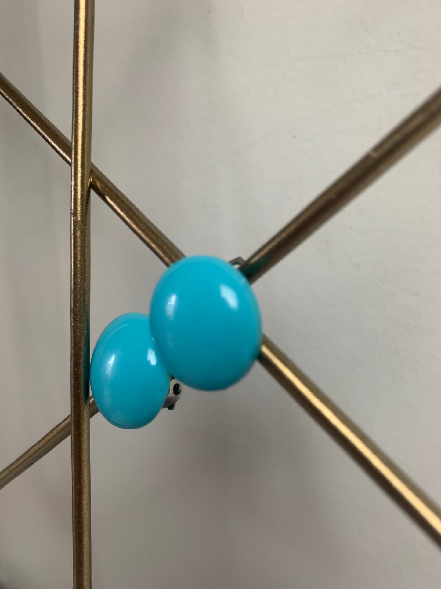 Boucles d'oreilles clips bleu clair vintage