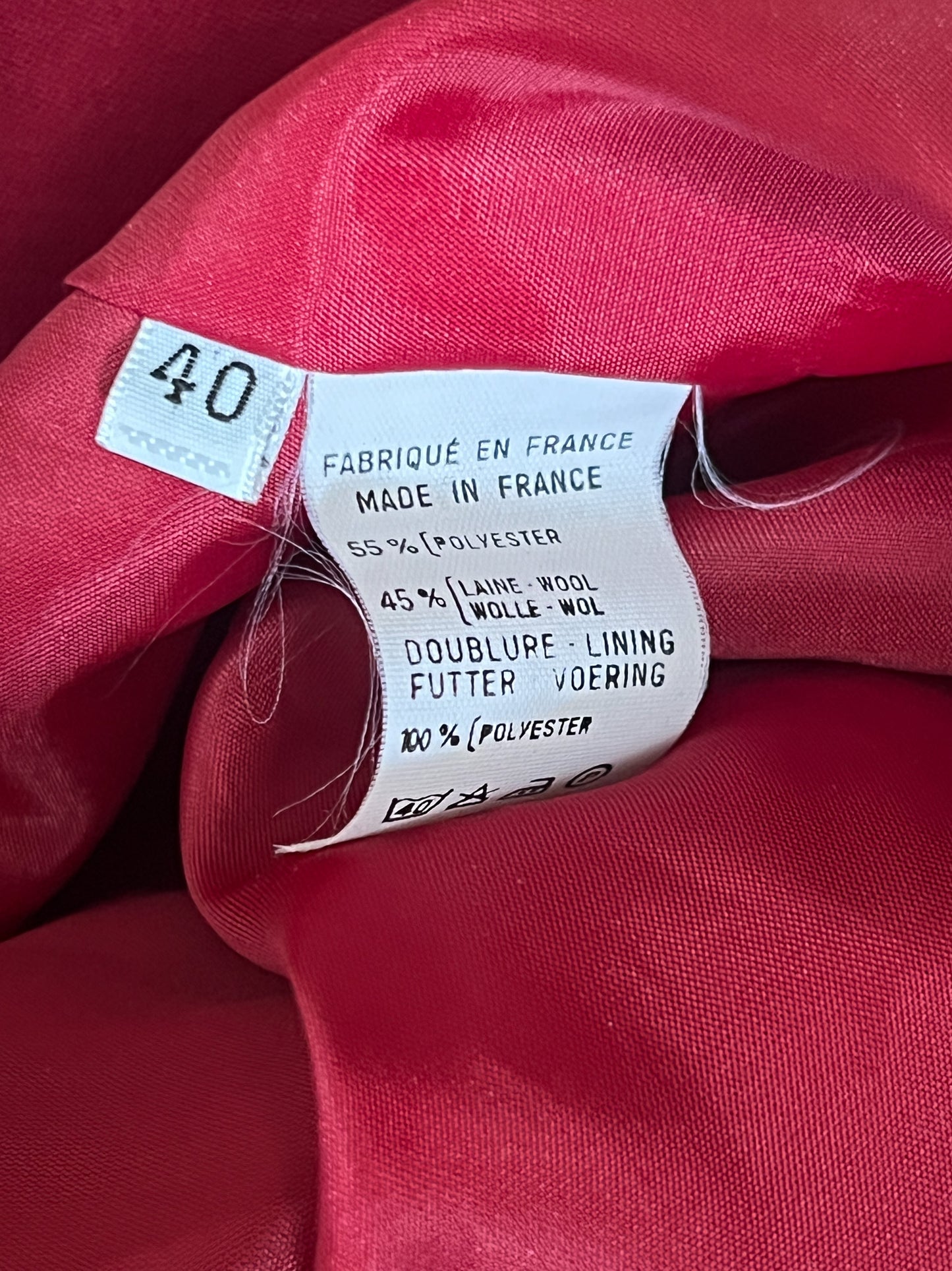 Robe Vintage Weinberg Paris - Rouge Foncé - Détails Boutons et Plis - T. 40