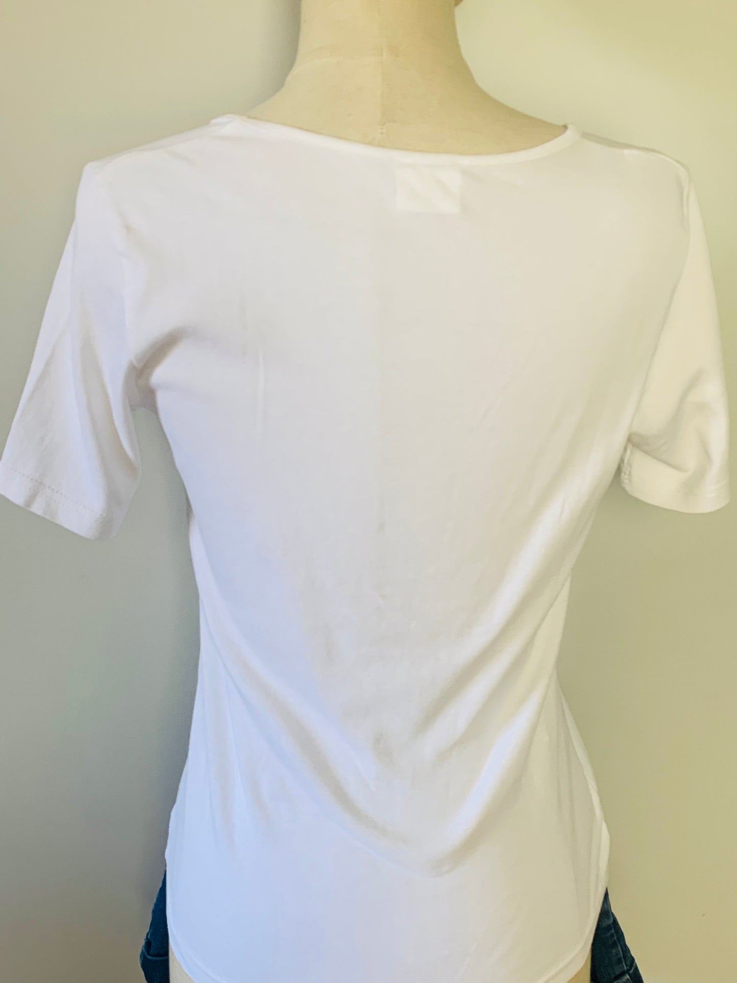 T-shirt 100% coton blanc avec rayures rouge esprit marin vintage Antonelle