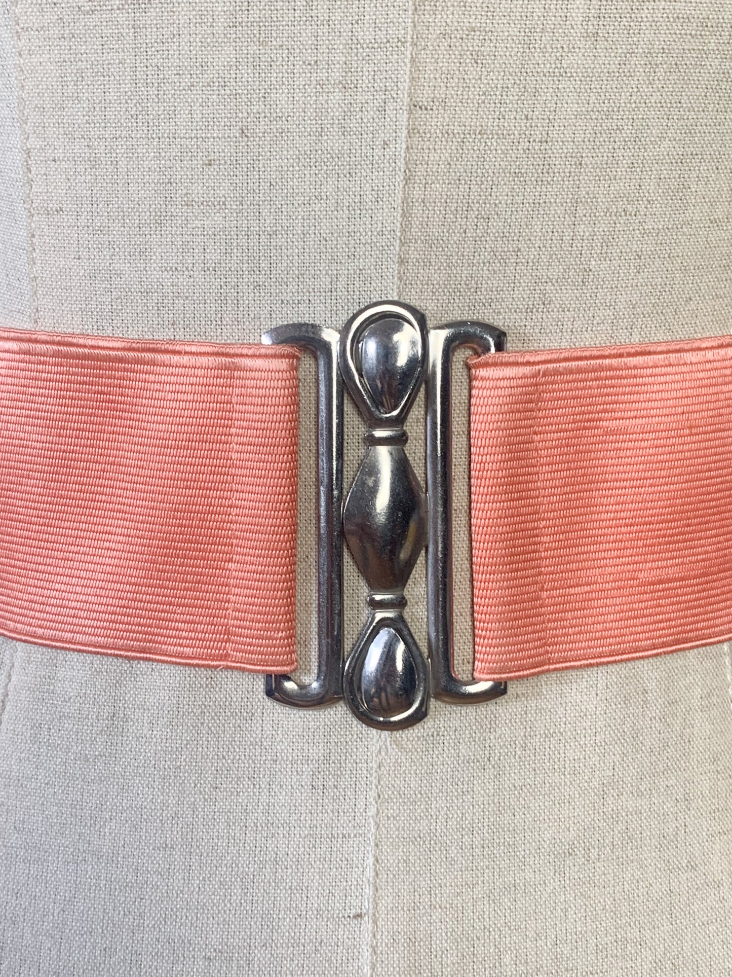 Ceinture large élastique couleur saumon vintage