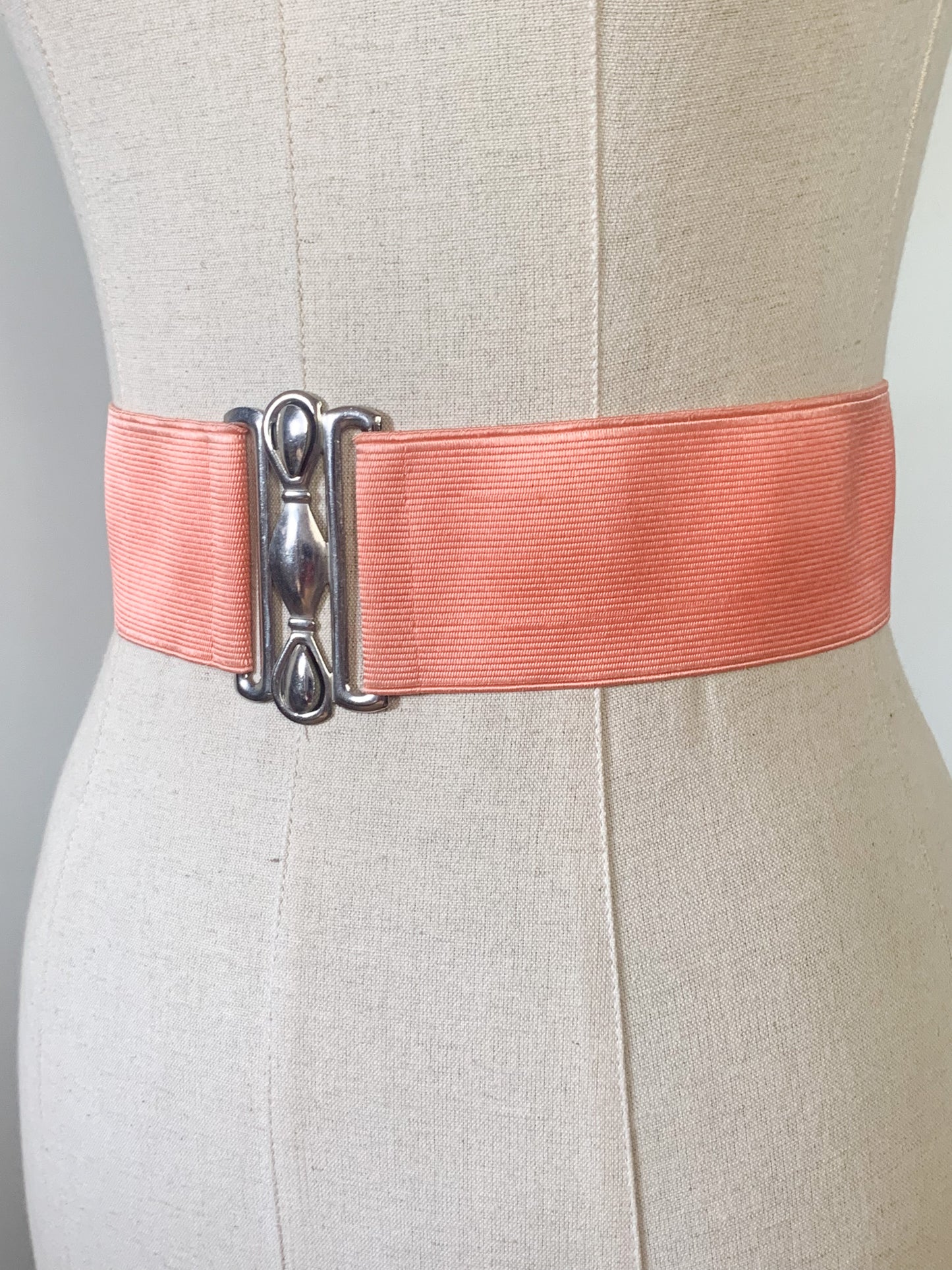 Ceinture large élastique couleur saumon vintage