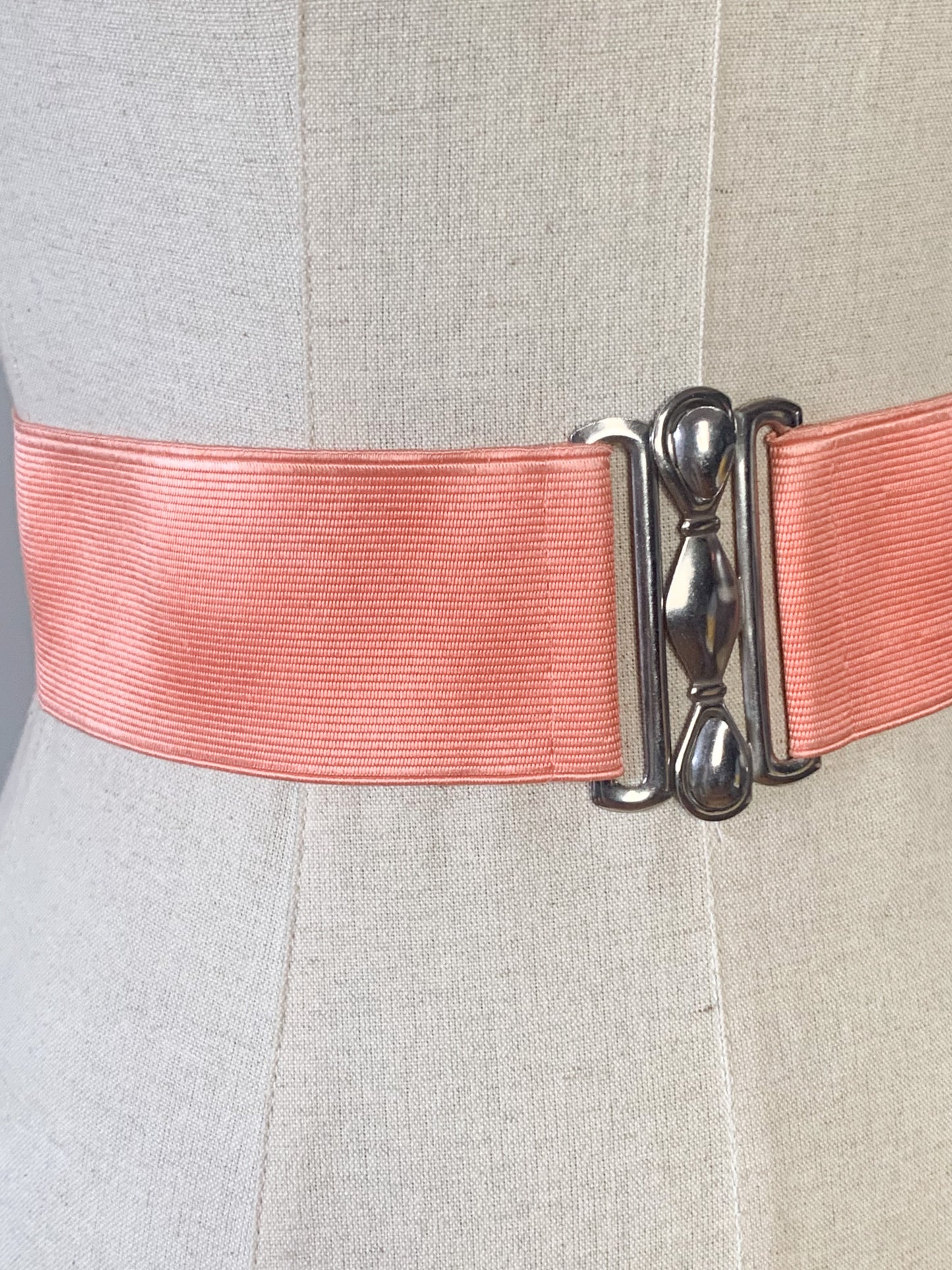Ceinture large élastique couleur saumon vintage