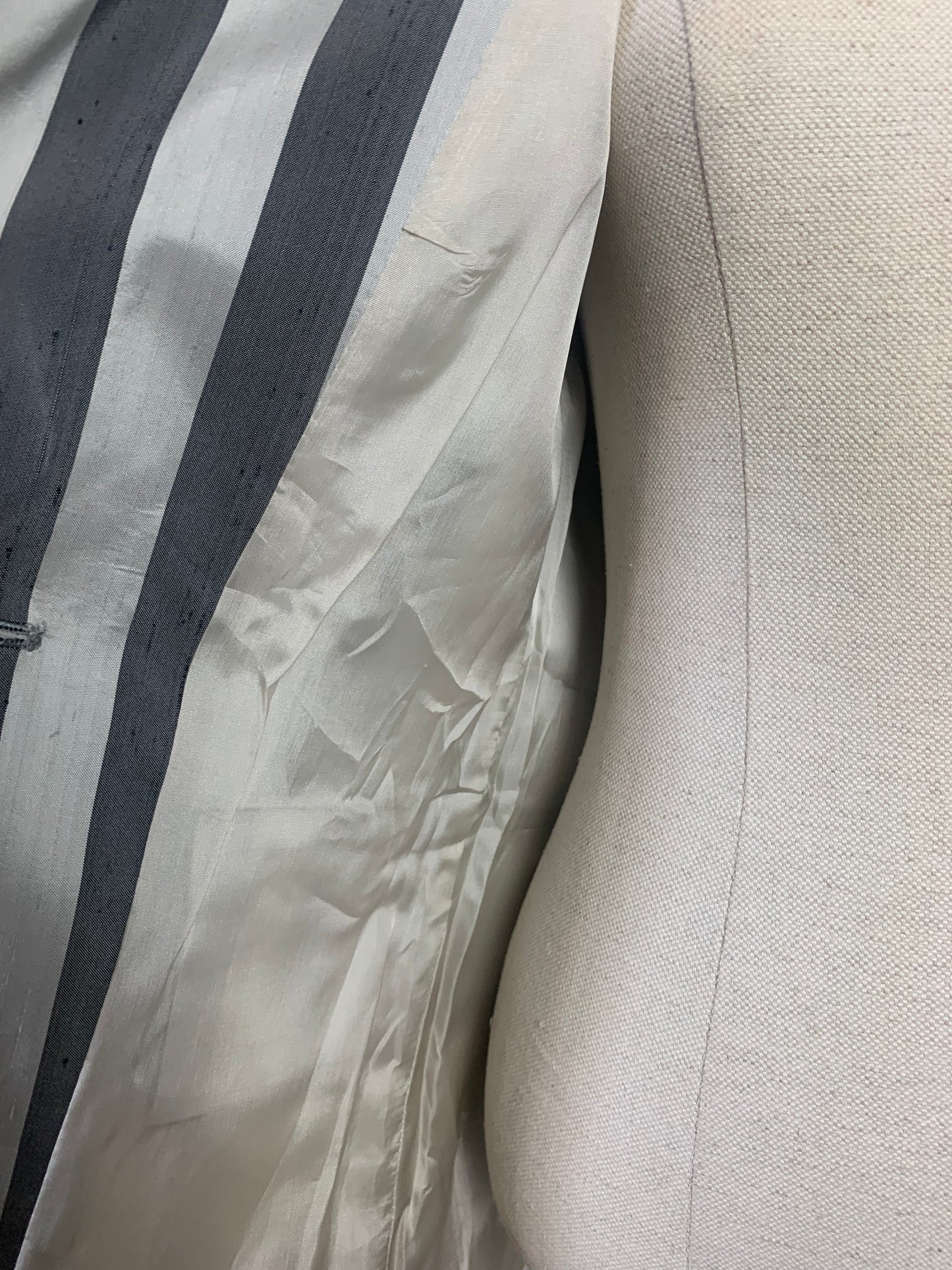 Veste rayée grise en mélange soie Gianfranco Ferre