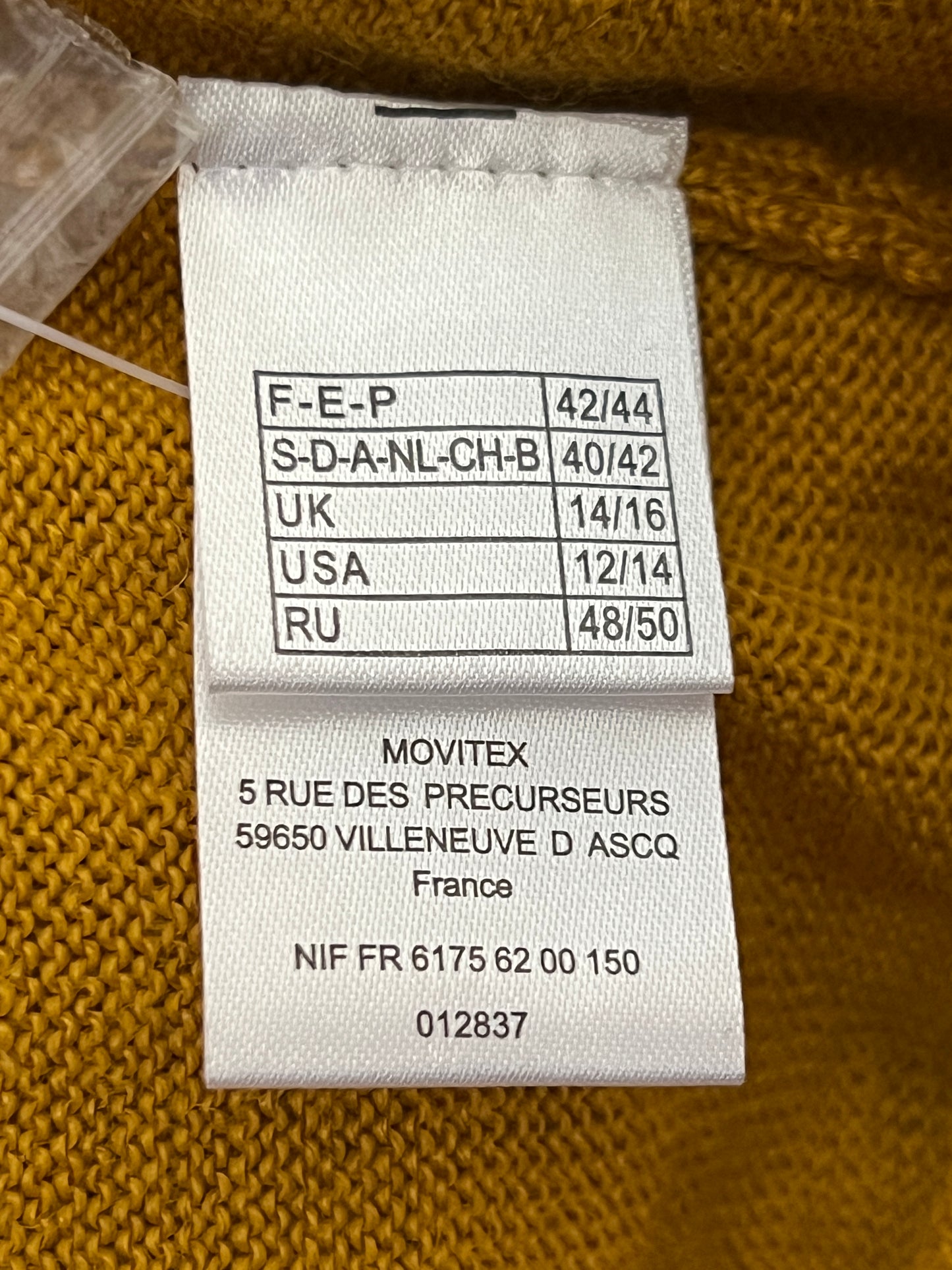 Pull Vintage Charmance Col Boutonné - Laine et Acrylique Moutarde - T. 42